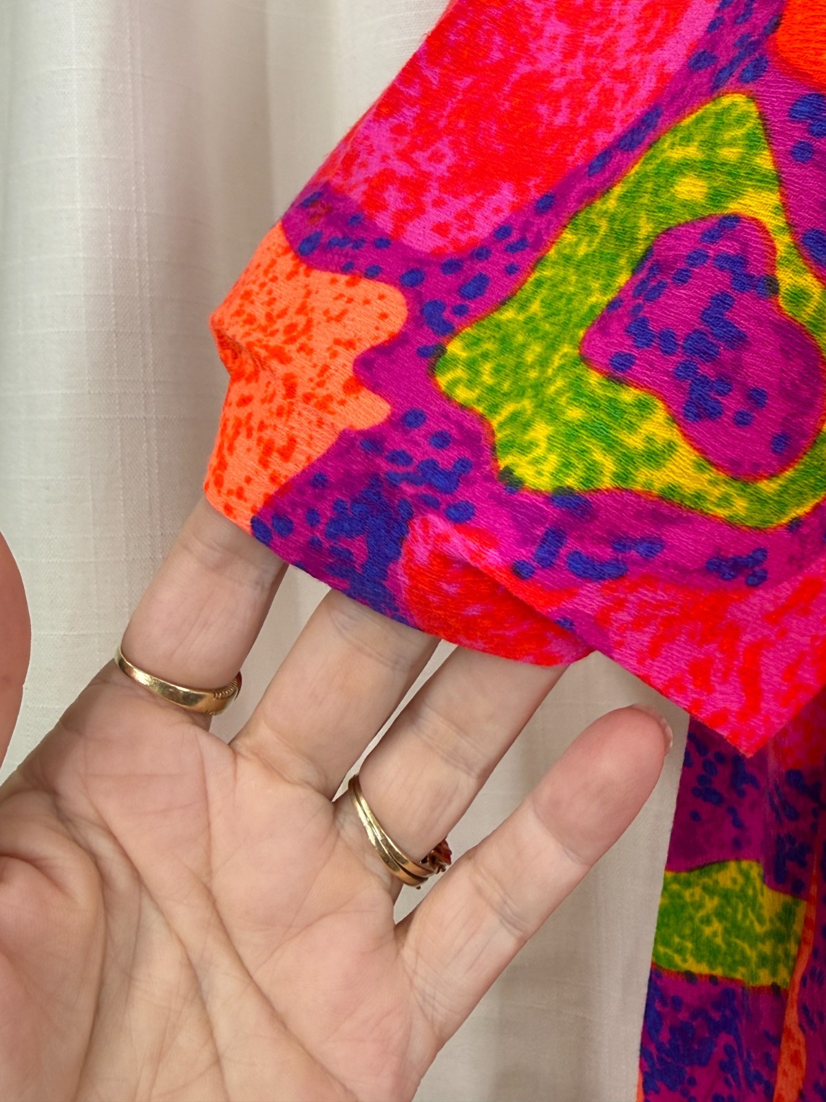 Vintage Pomare Tahiti Hawaii Dayglo Maxi Dress Barkcloth Mod Psychedelic No Size