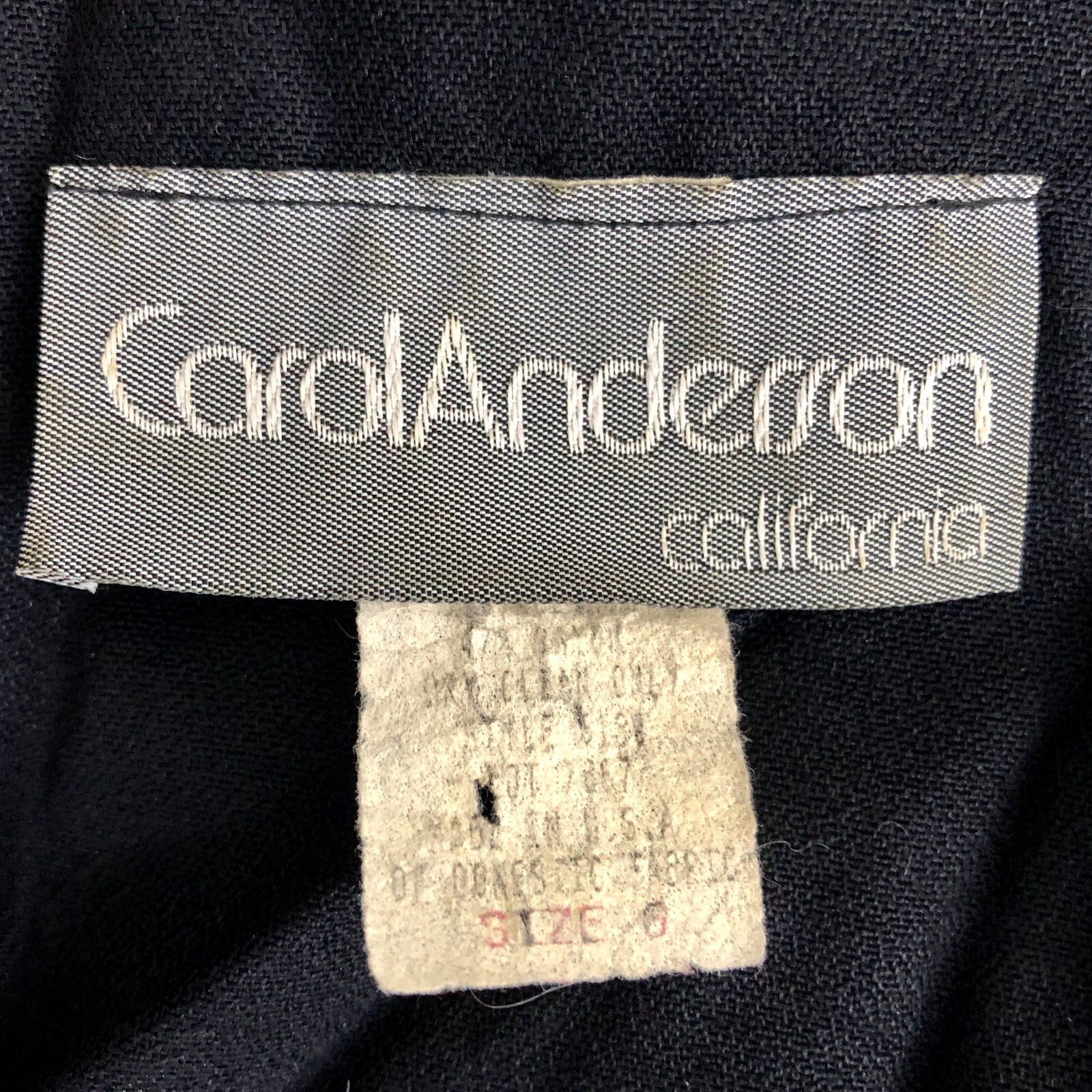Carol Anderson Vintage Dress Size 6 Navy Blue Soutache Belted Peplum Mourning