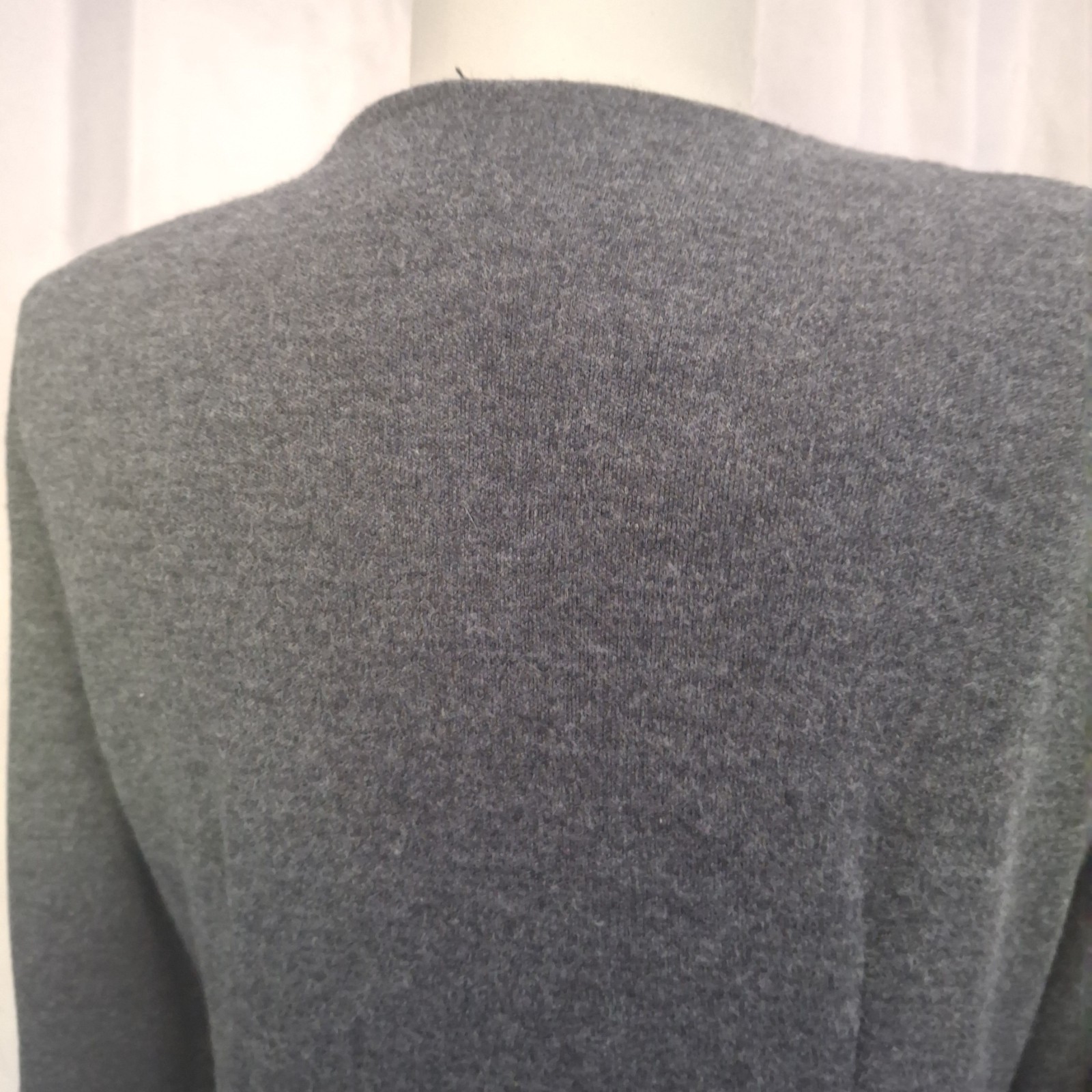 Vtg 70s Kwai Business Chic dress gold buttons grey drop waist Sz 6P minimalist