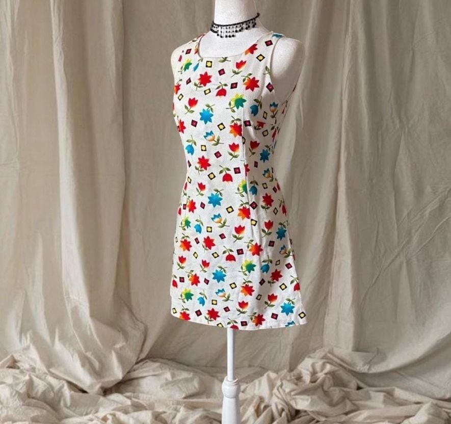 Vintage Backstage by Signal U.S.A. Floral Print Mini Dress Size S