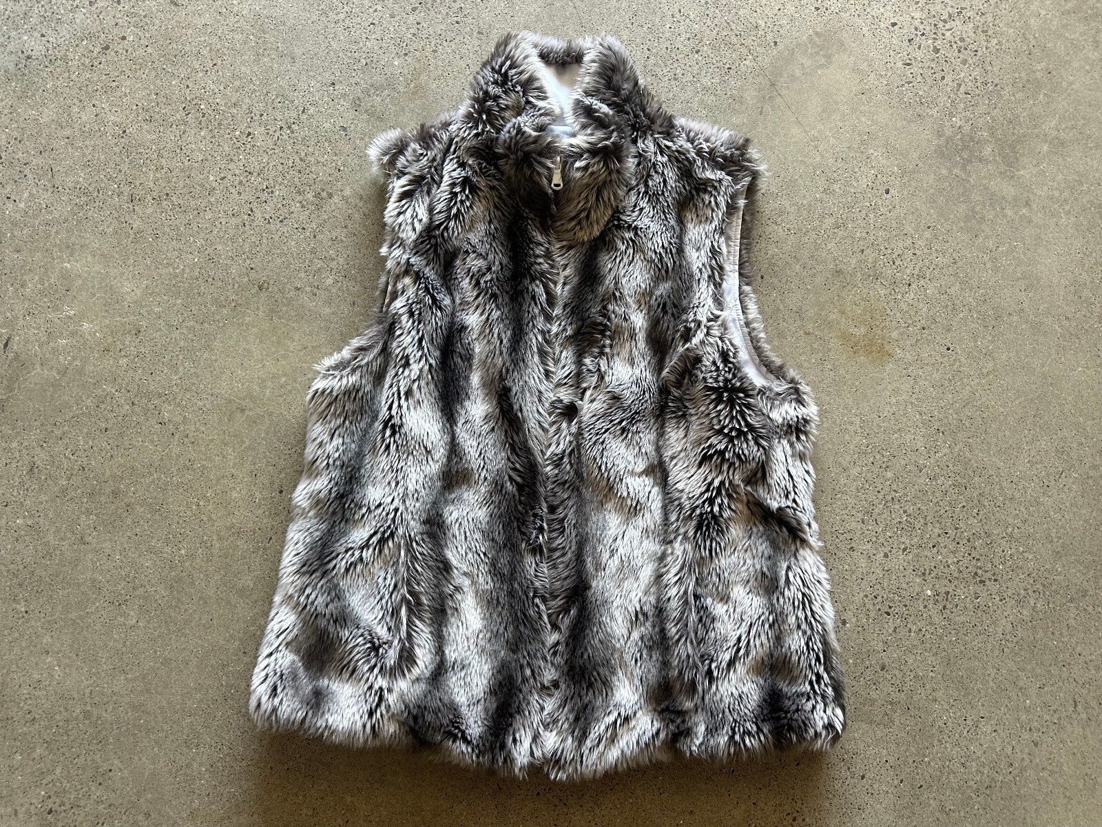 Vintage Y2K Kristen Blake Reversible Faux Chinchilla Fur Lined Vest Size L