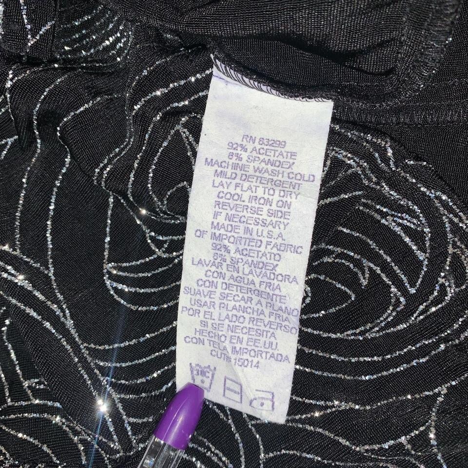 Scooter Tops by Onyx Nite vintage 90s sparkle black glitter tank top M NWT