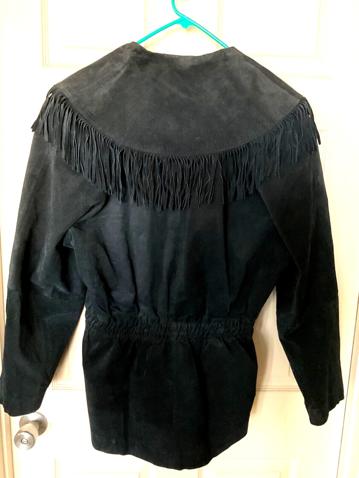 Vintage G4000 Black suede fringe leather jacket women’s size Large