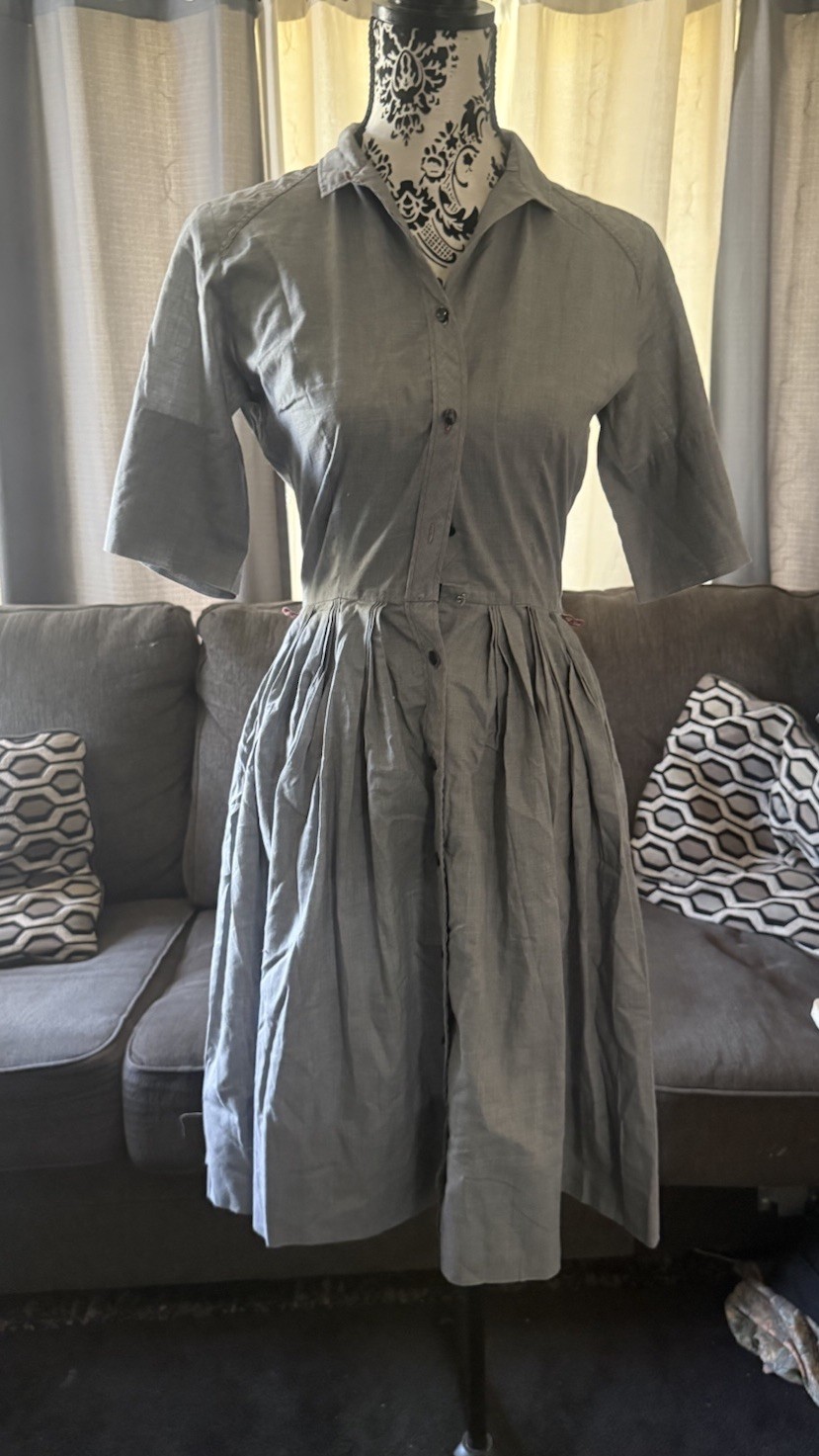 vintage Kenny Classics Shirt Dress Fit Flare Button Up Womens sz 12