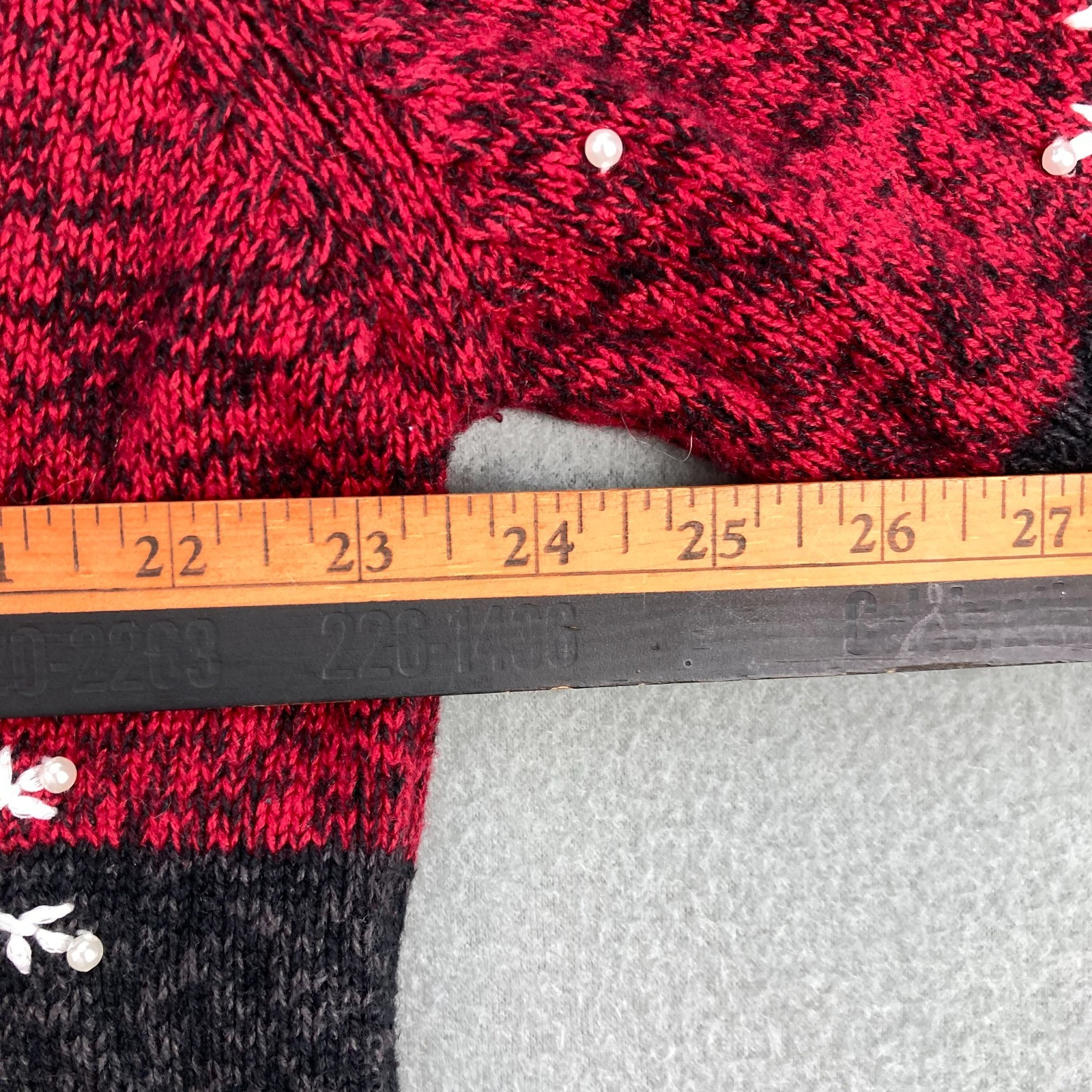 VTG Mandal Bay Christmas Sweater Party Knit Snowman SnowFlakes Beaded Size 2XL