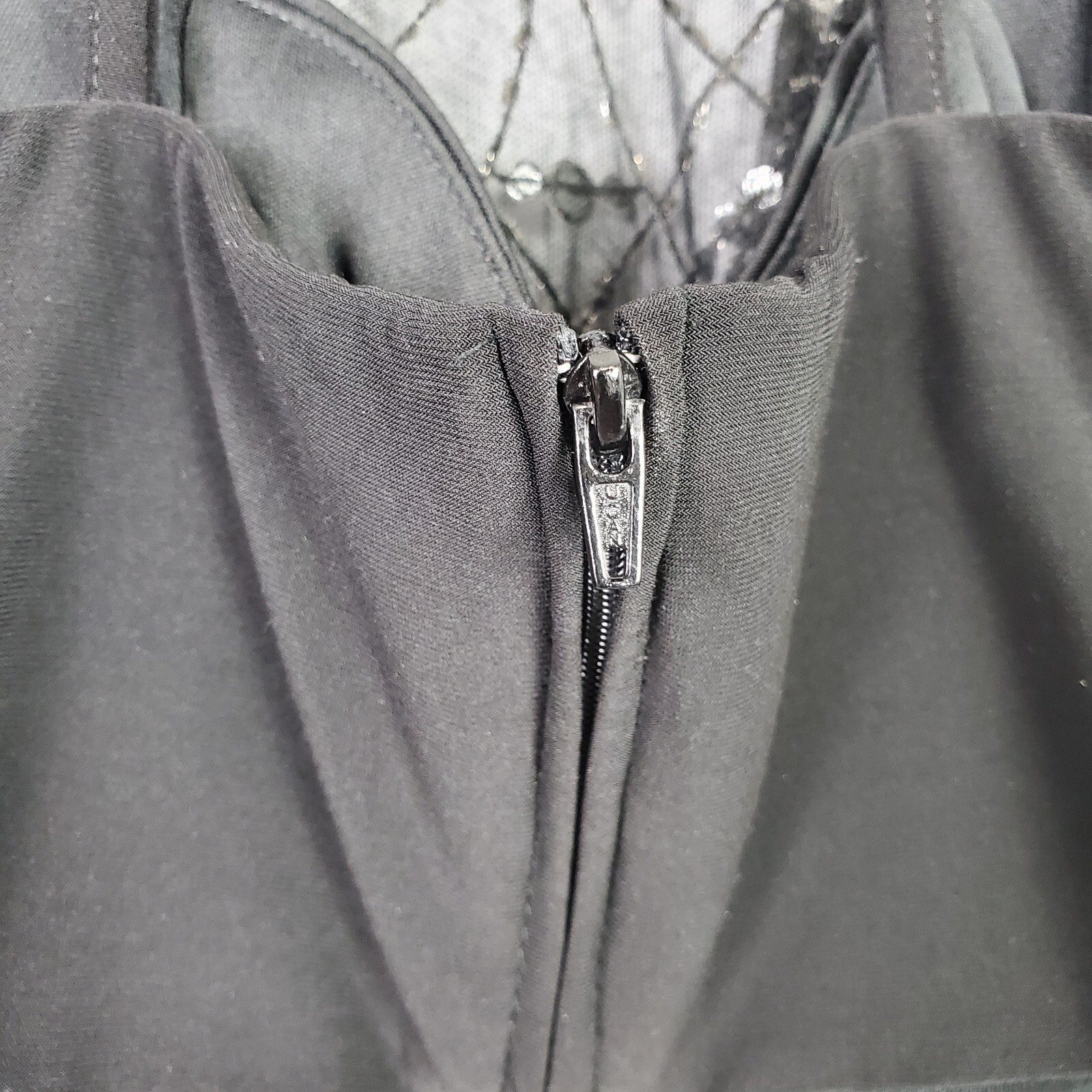 Vtg B Darlin Top Size S Black Halter Crop Embellished Jewels Sheer Padded Zip Up