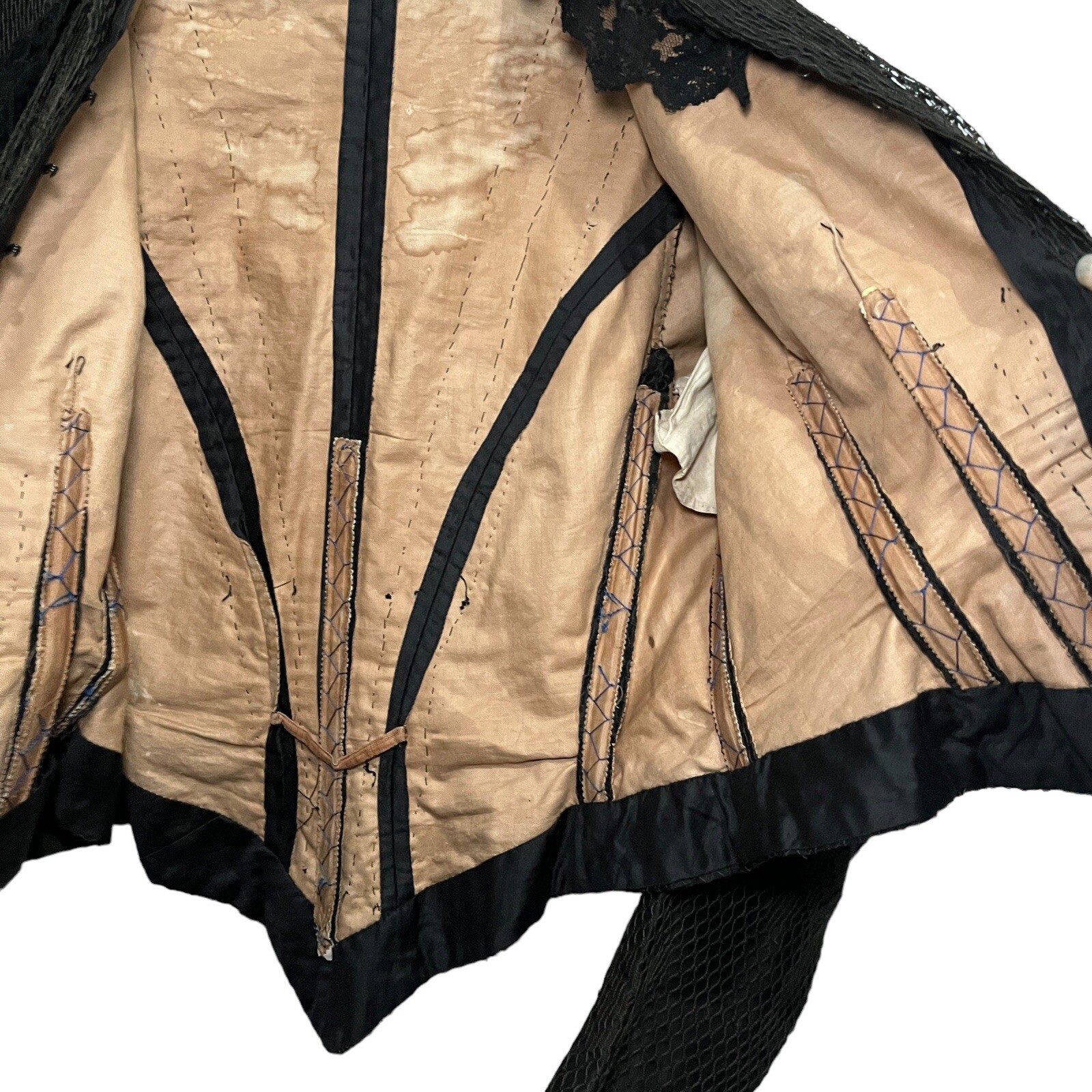 Widow’s Weeds Skirt Set Bodice Top Antique 1890s 1900 Edwardian Victorian Repair