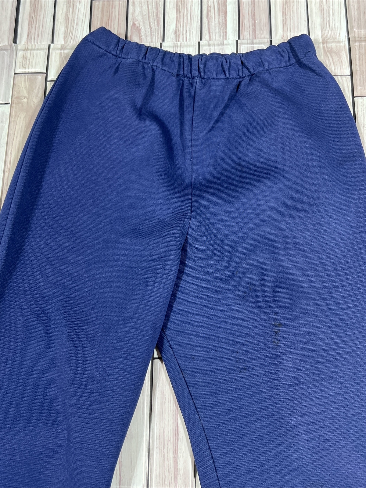 Vintage Pandora blue Pants Womens 20×29 wide leg Knit Hippie Disco 1970s slacks