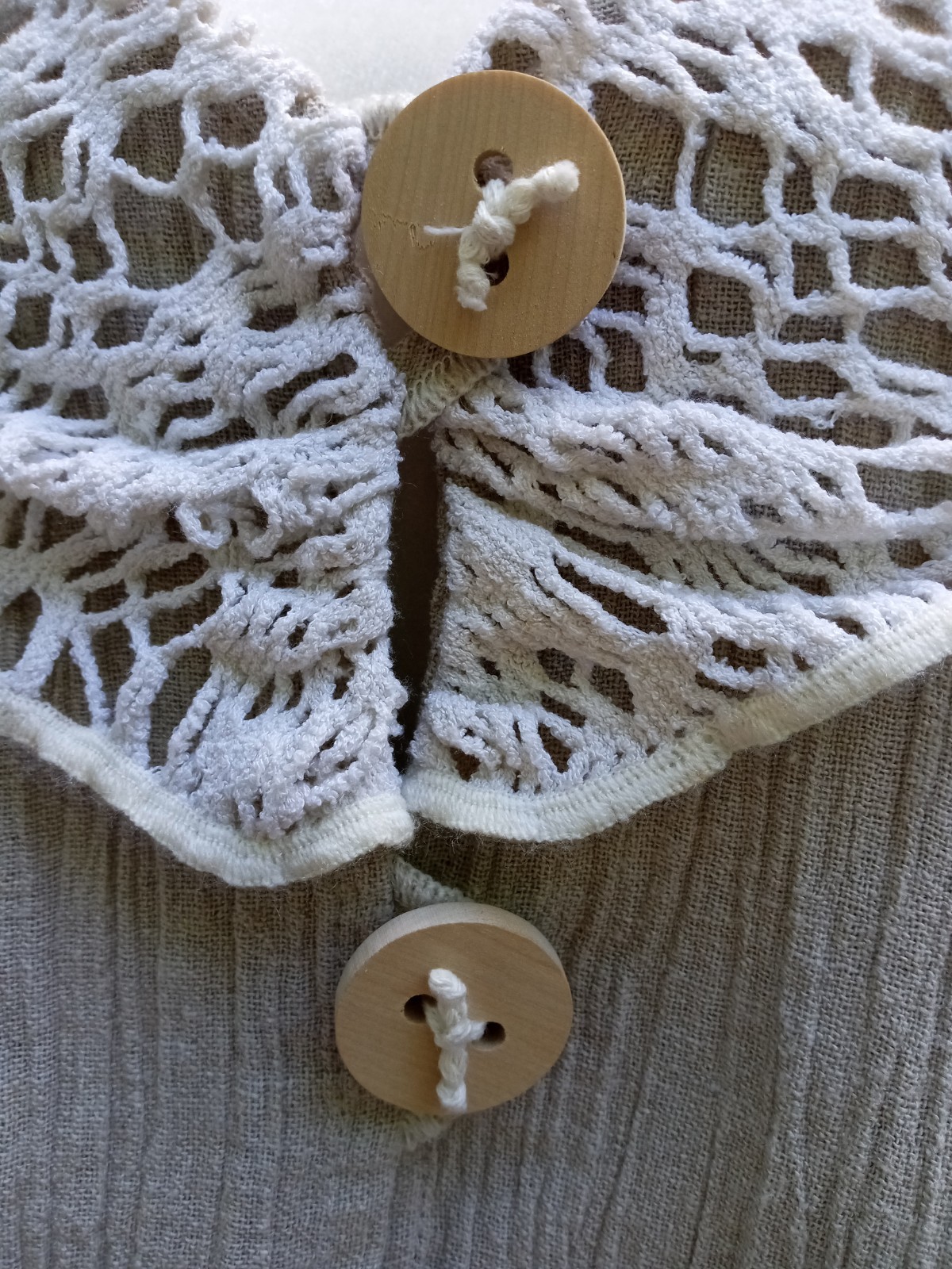 VTG EU SKIRT SUIT CRINKLED LINEN CROCHET BOHO HIPPIE PEASANT OVERSIZED fits L-XL