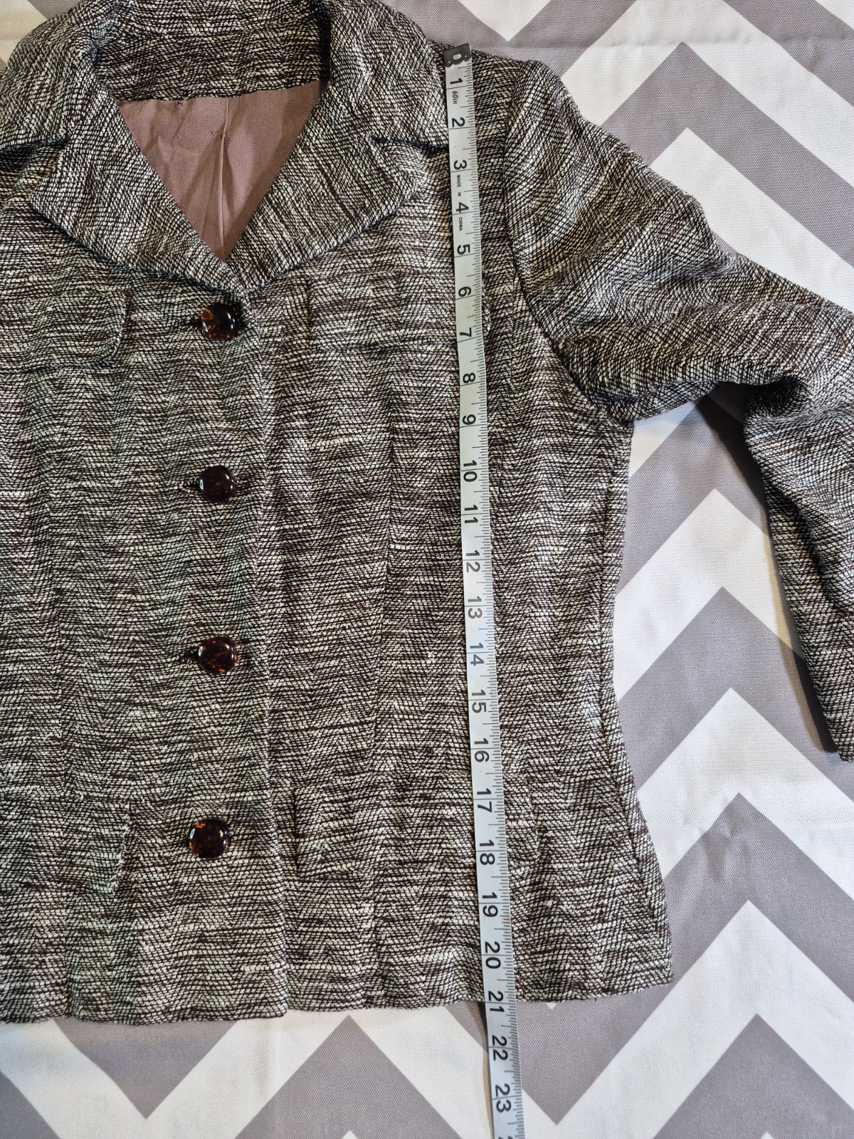 Vintage Union Made Tweed 4 Button Blazer Jacket by Davidow USA M? Gray