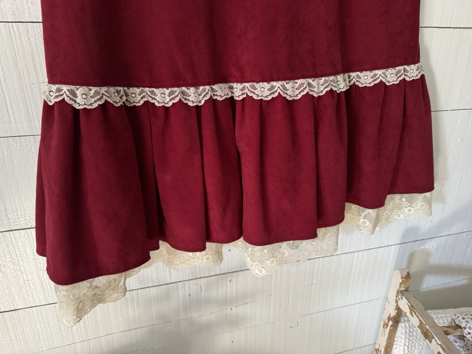 VTG Miss Rodeo America Western Cowgirl Red Lace Skirt Sz 5/6