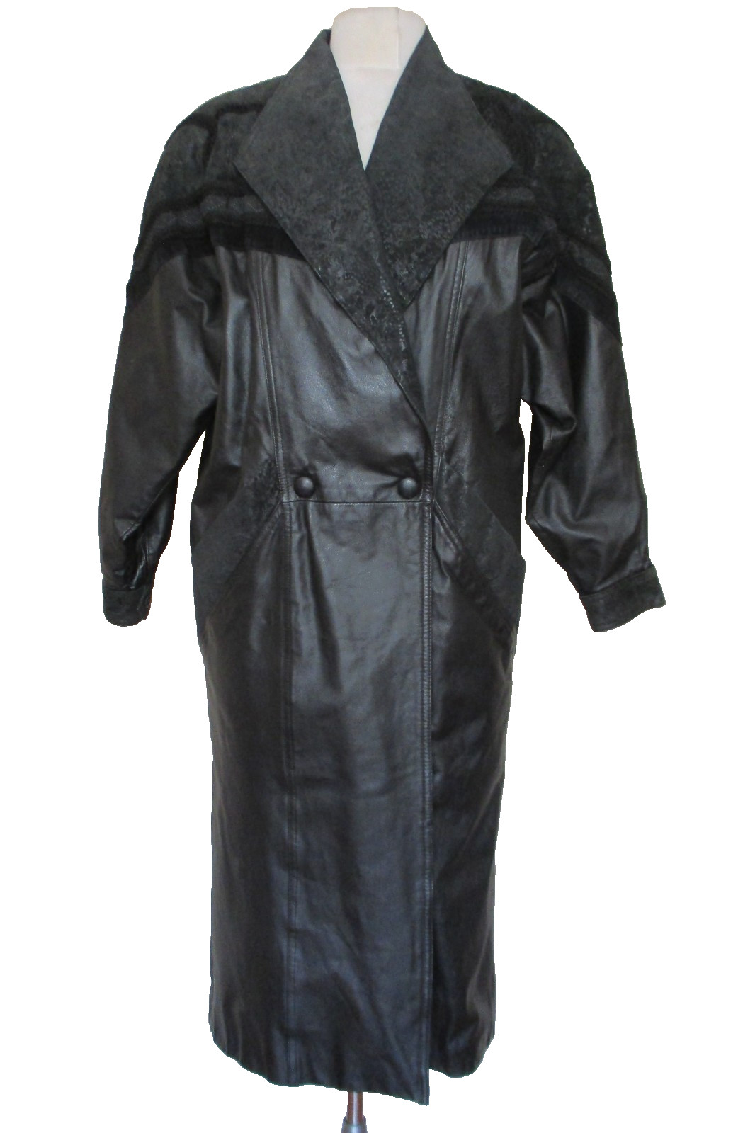 Vtg Wilsons Leather Maxi Coat XS Women Black Leather Removable Thinsulate Liner