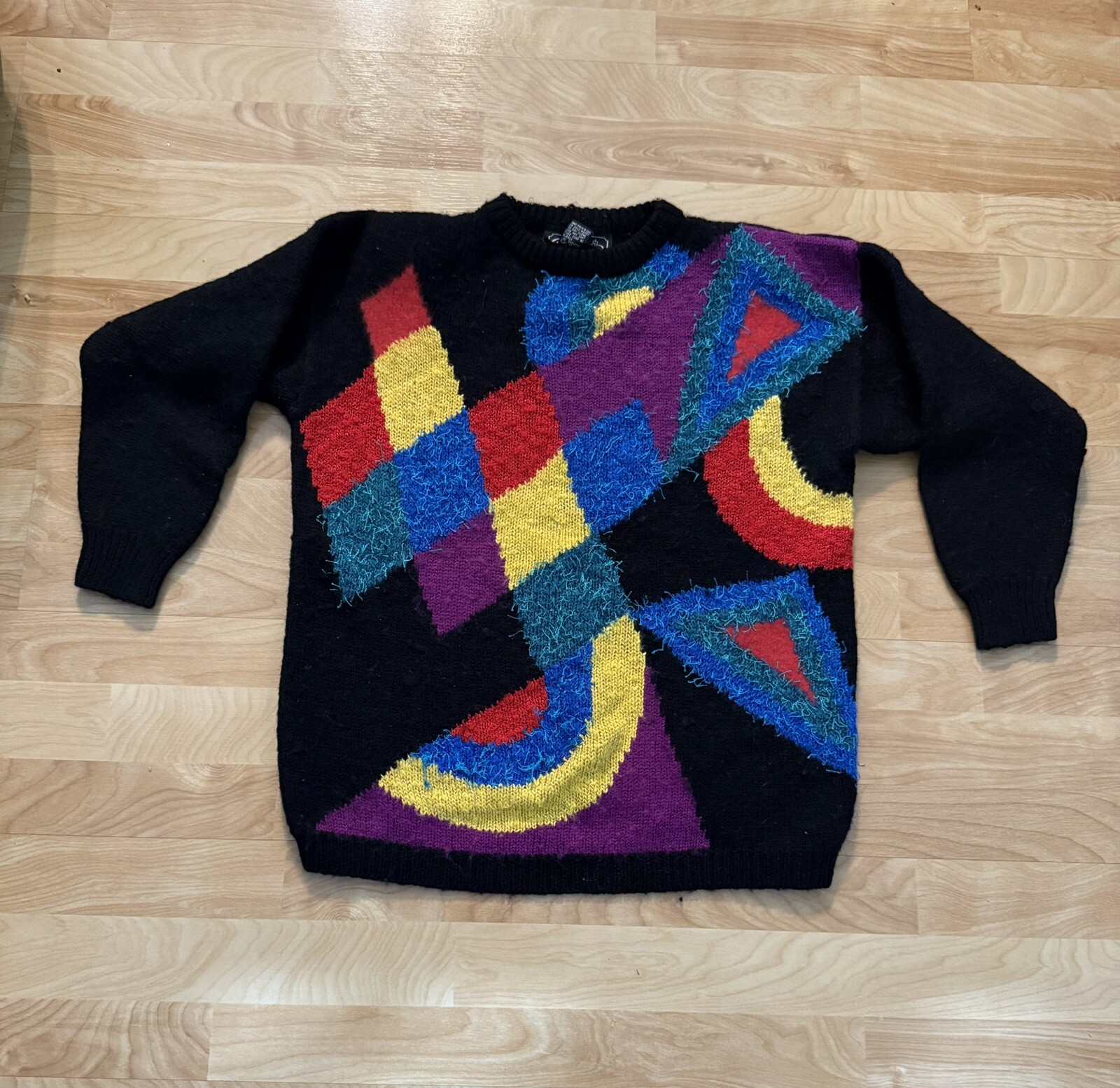 Vintage Rochelle California Colorful Geometric Acrylic/wool Woman’s Sweater XL