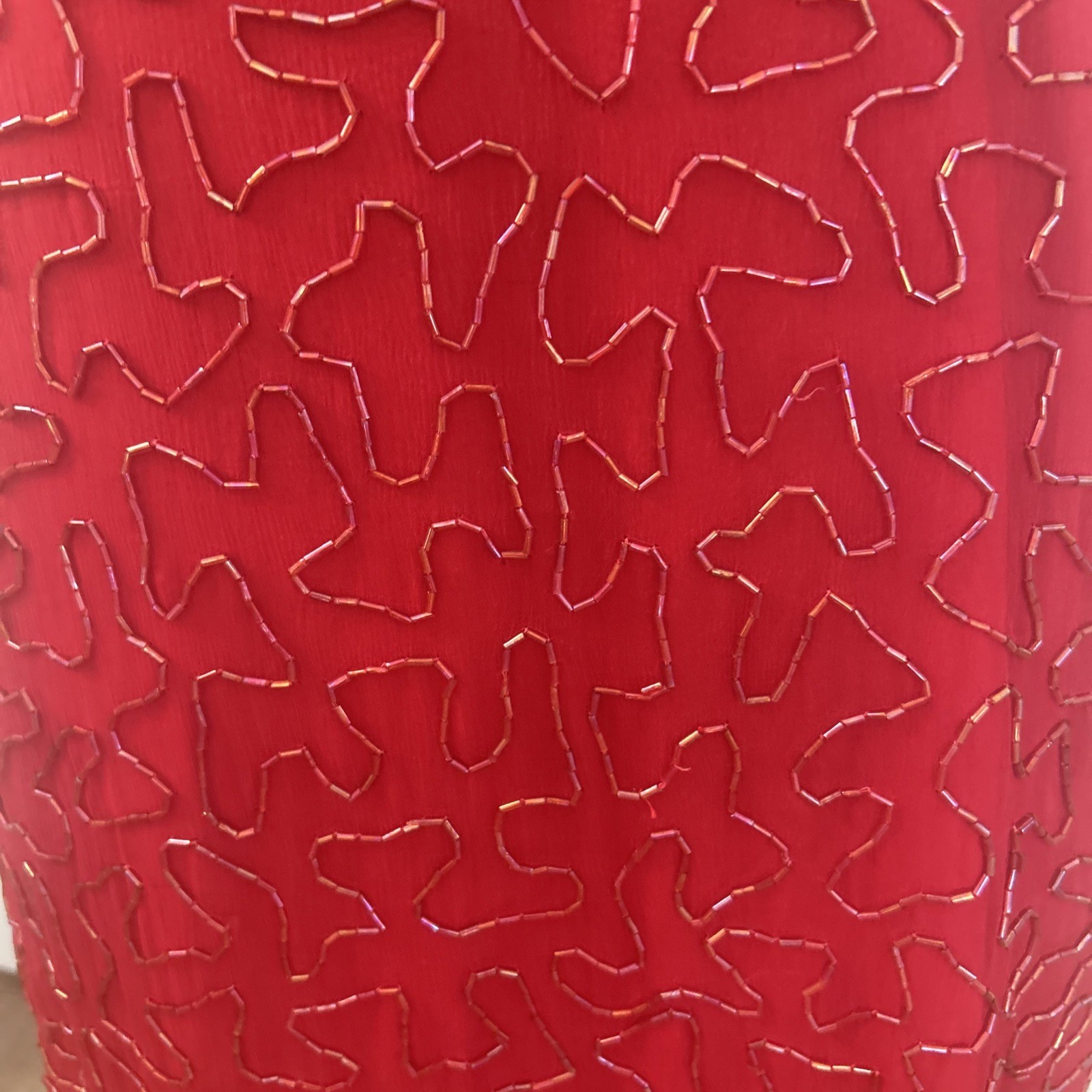 Vintage 1980’s Laurence Kazar New York Beaded Sequined Red Dress Size M