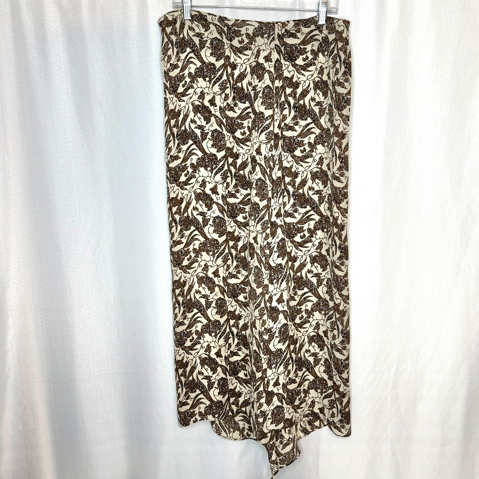 Vintage John Patrick 100% Silk Sarong Size 4 Elevated Beach Resortwear Botanical