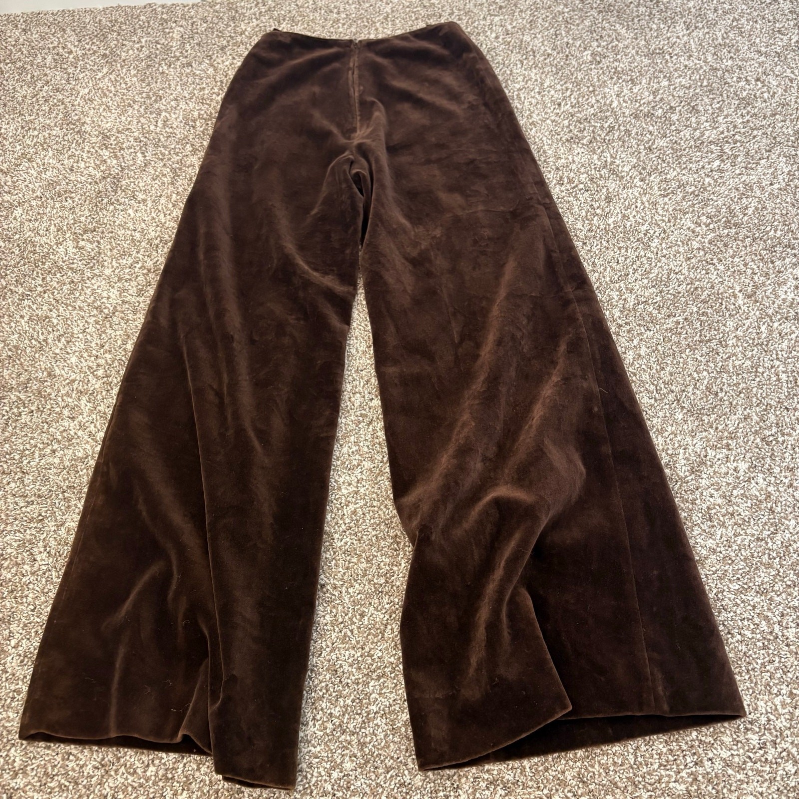 Vintage 70s Rosner Cotton Velvet Wide Leg Slacks West German High Rise Brown 8