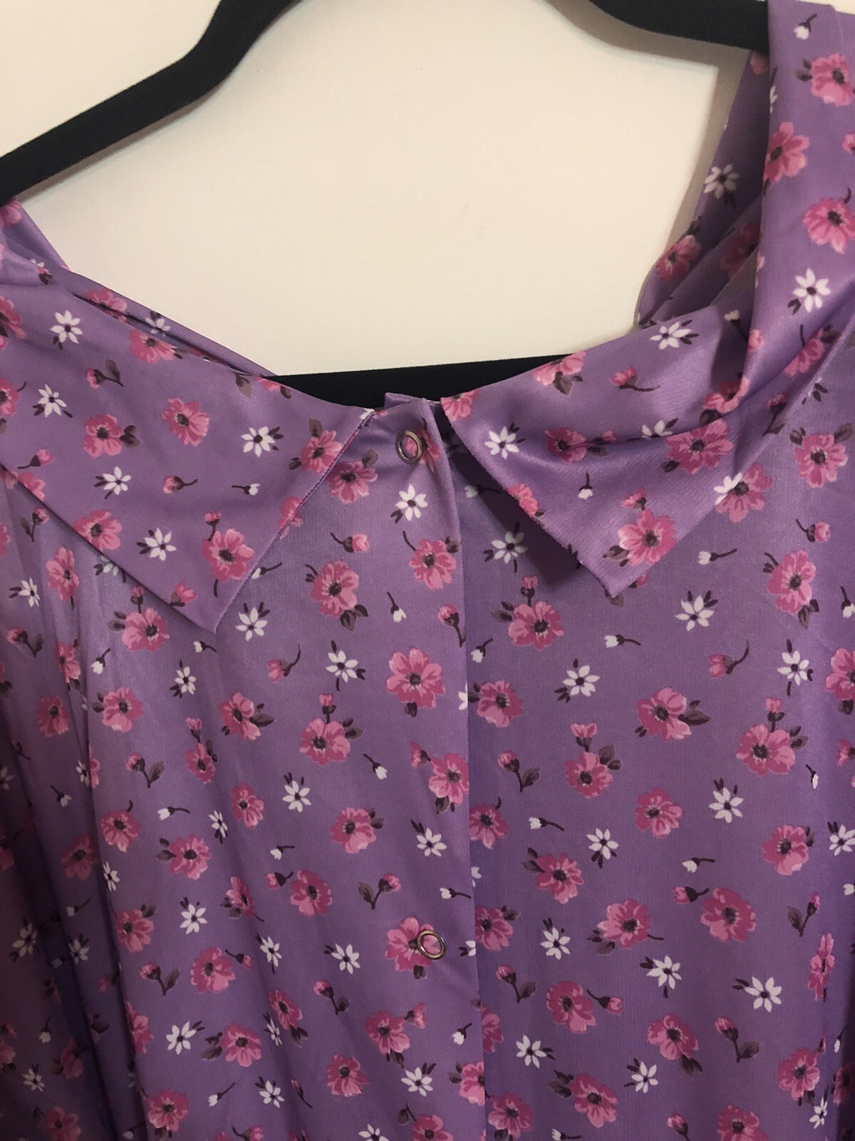 Vintage Ina Carol Secretary House Dress Size 3X Floral Lavendar