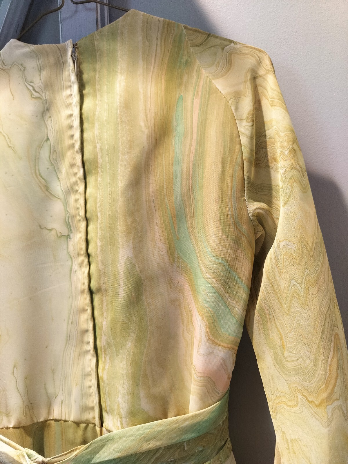 Don Luis De Espana 1970s Vintage Marble Swirl Print Psychedelic Long Slv
