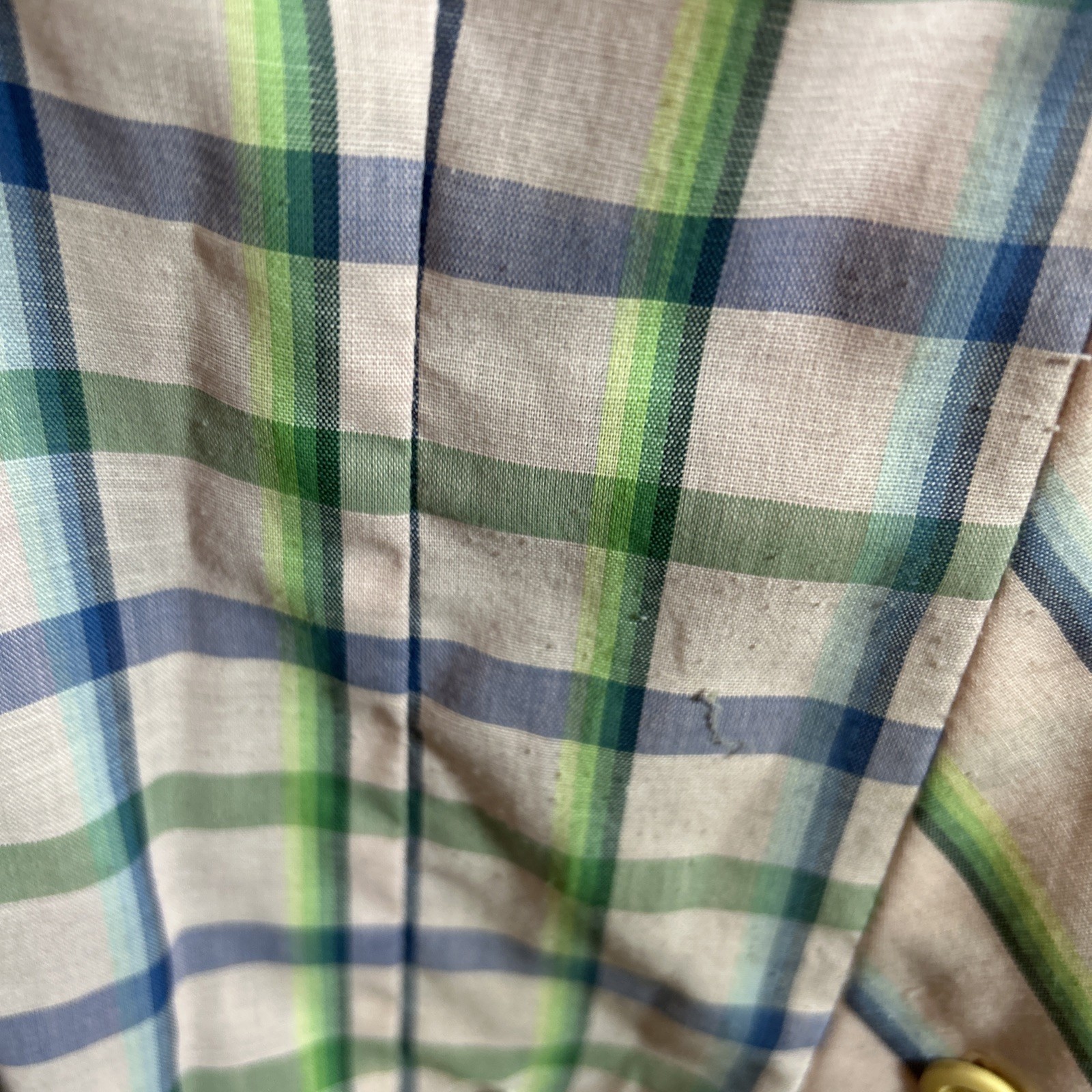 VTG 1950s Pink Blue Green Plaid Shirt Dress W/ Belt and Pockets See Meas. M/L