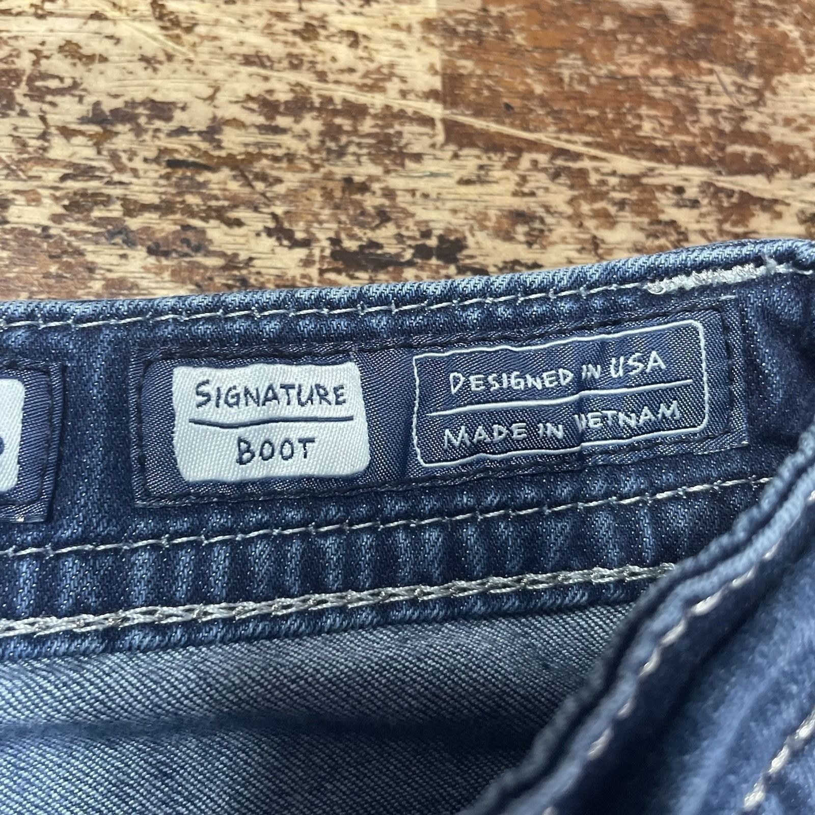 Miss Me Y2K Signature Boot Cut Blue Jeans Embellished Bling Studded Size 26