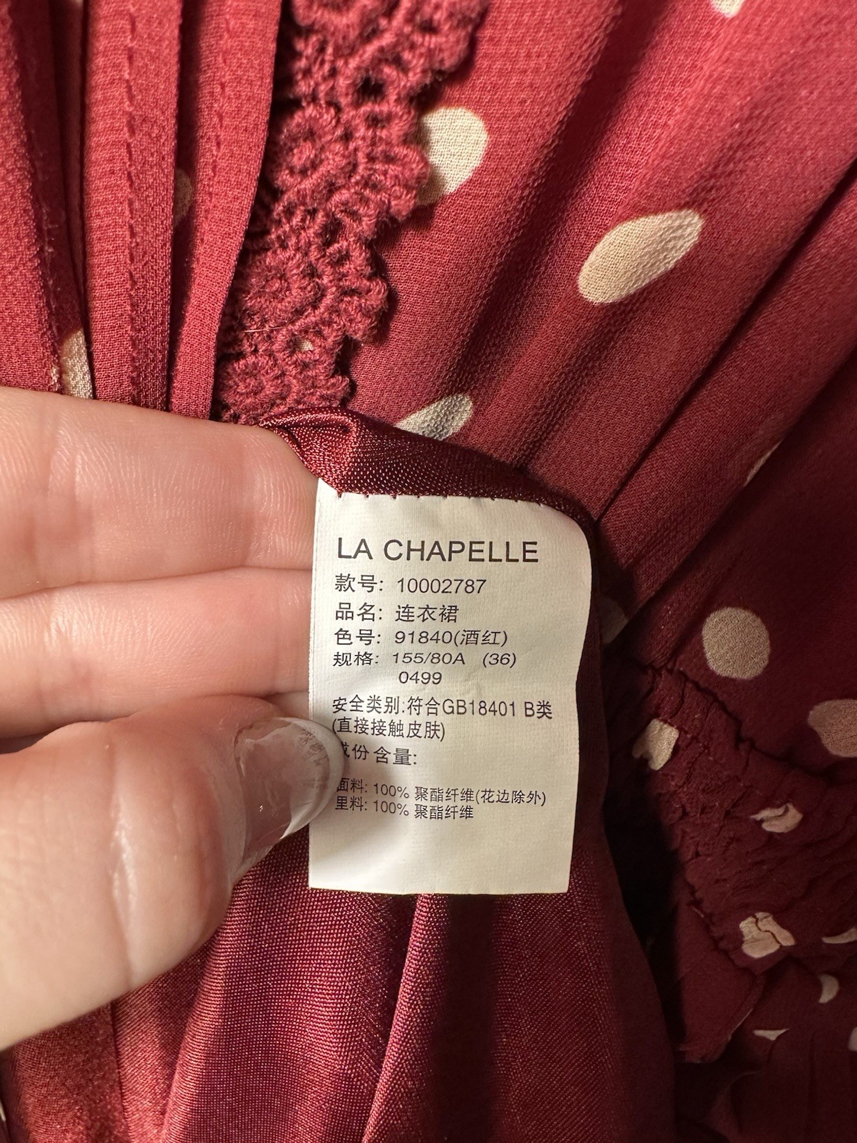 VTG La Chapelle Dress Polka Dots Pleated Skirt Retro Tradwife 40s 60s Twee Girly