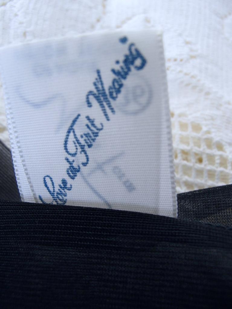 Vintage Youth Form Black Nylon Opaque Full Slip 36 Chiffon Crystal Pleats Ruffle