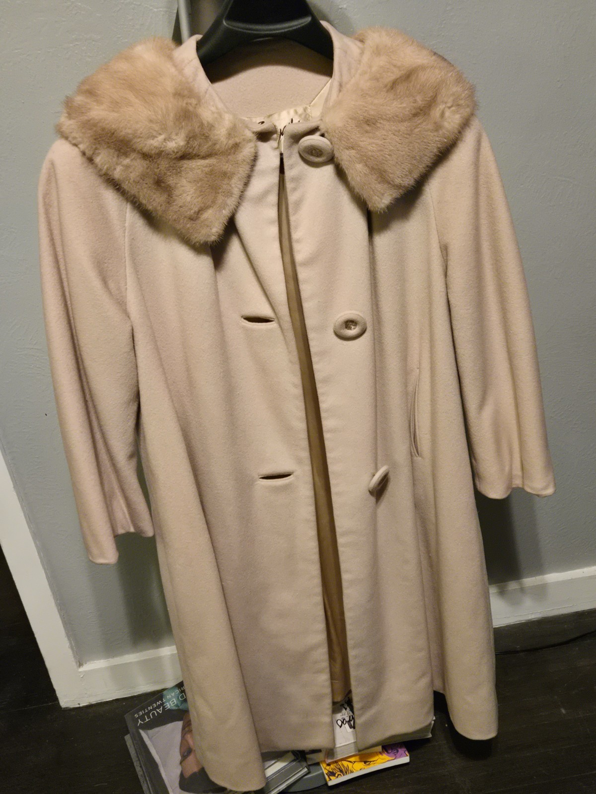 Vintage cashmere and ermine winter coat
