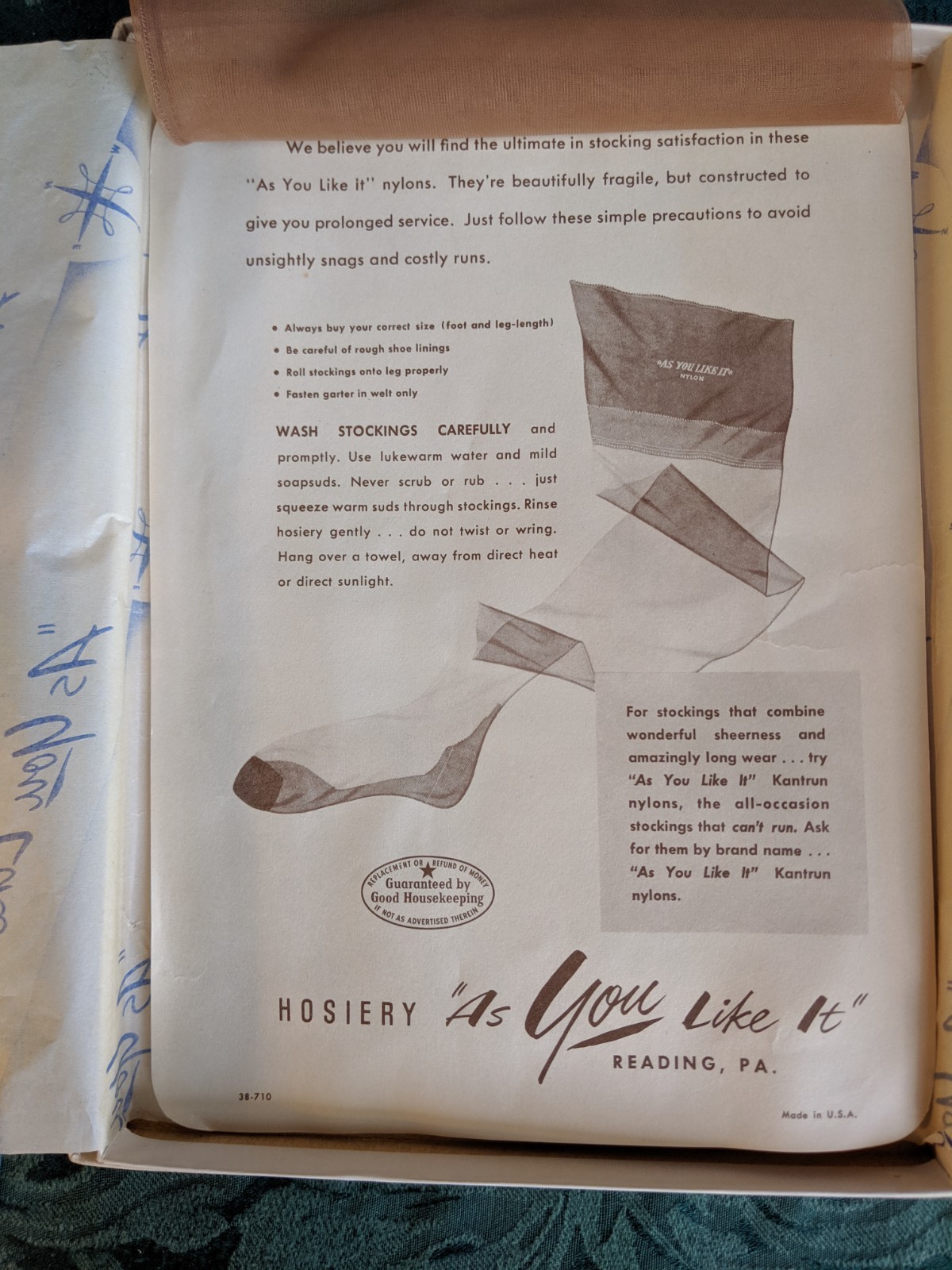 Vintage Thigh High Stockings Seamless 1 pr As You Like It Nylons size 9 #22