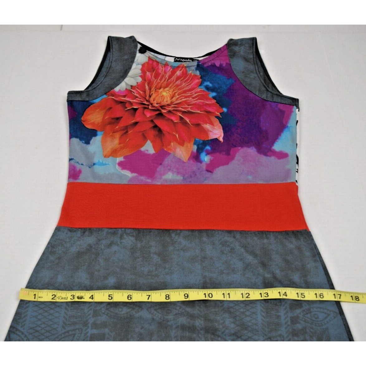 Vintage Mini Dress Avispada Size S/M 90s Bright Big Color Patchwork Soft Stretch