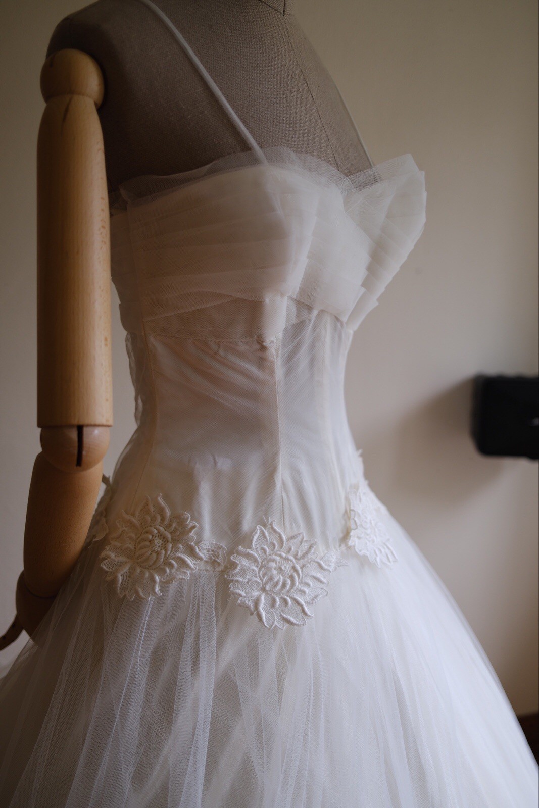 1950s Vintage Ivory Tulle Prom Party Or Wedding Dress