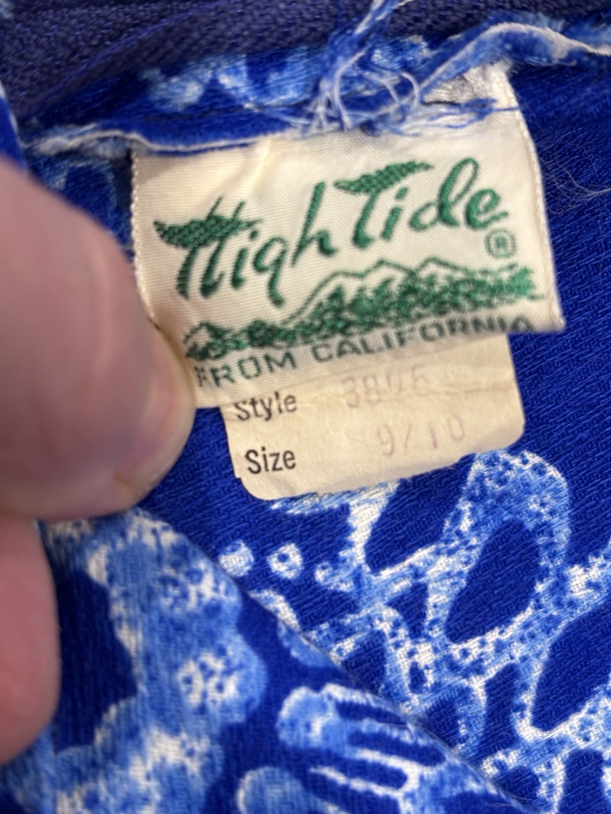 Vintage Dress by 70’s High Tide California Sz 9/10 Blue