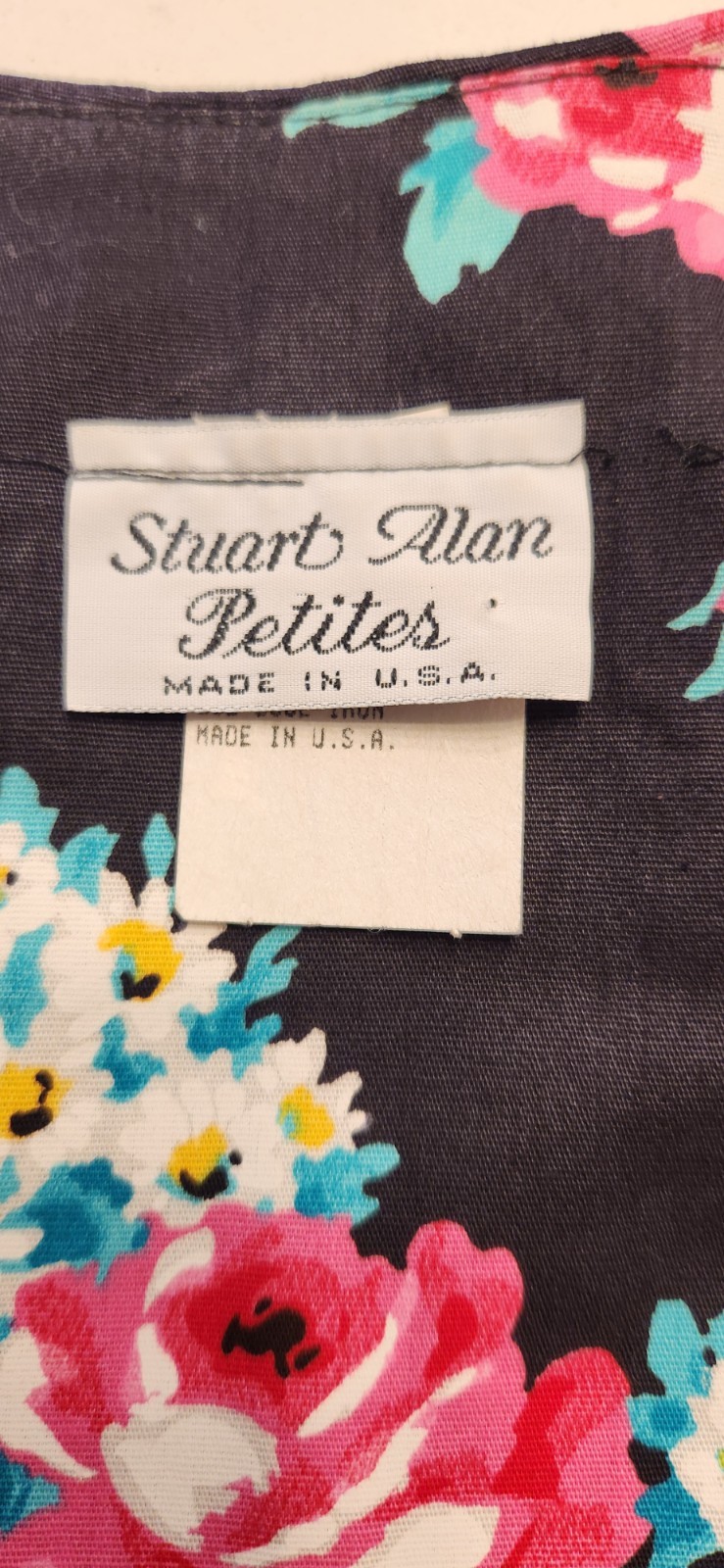 VTG 80s Stuart Alan Petites 2 Piece Dress Set Floral Peplum Top Size 14