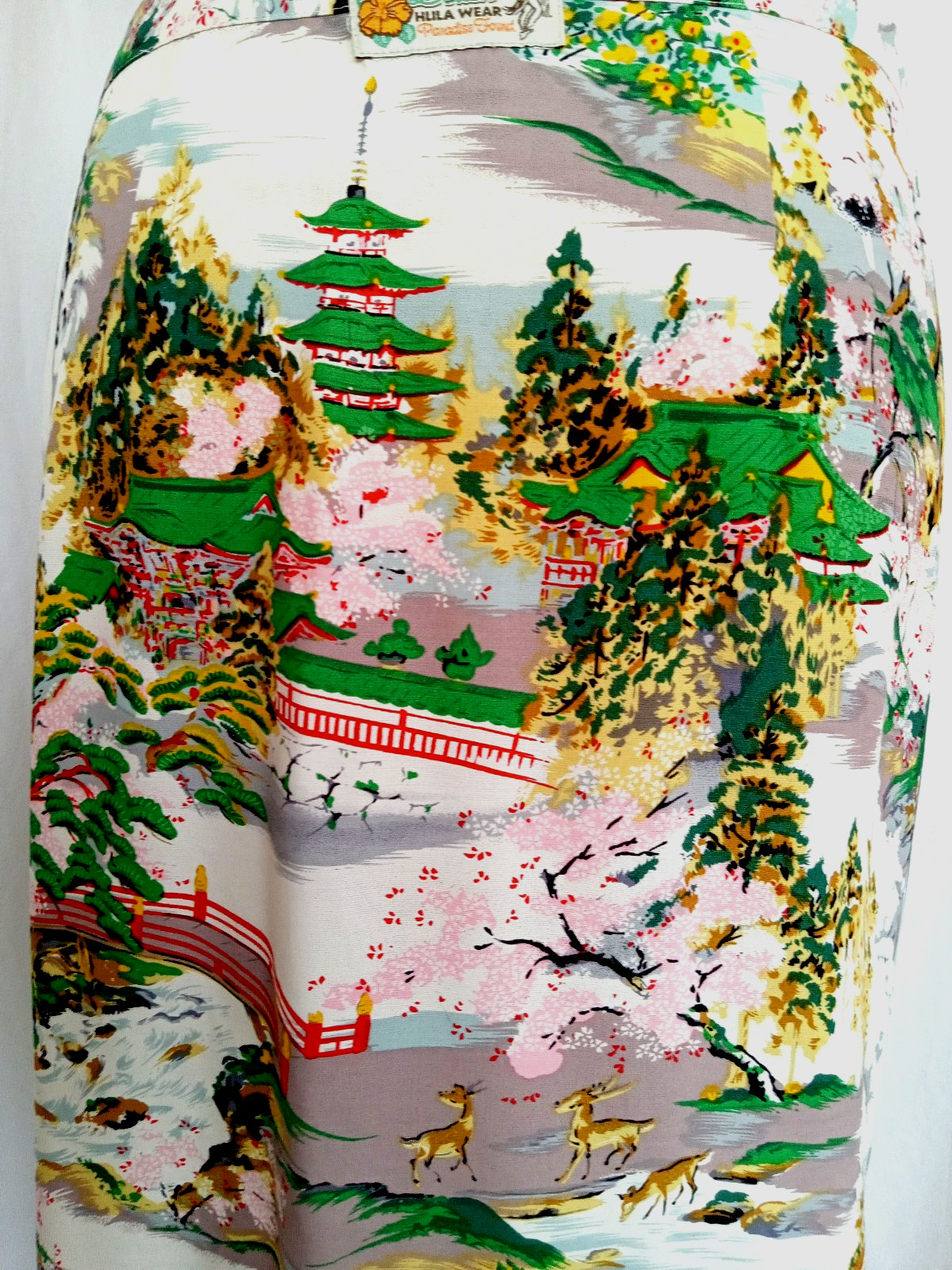 Vtg 80s Lucky Beach Hula Wear Paradise Found Hawaiian Wrap Skirt Sz M Hong Kong