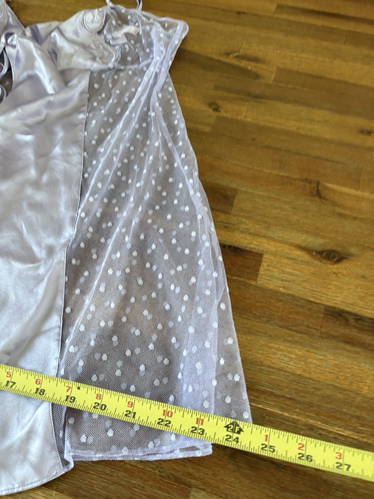 VTG Victoria’s Secret Babydoll Large Lilac Purple Polka Dot Silky Negligee NWT
