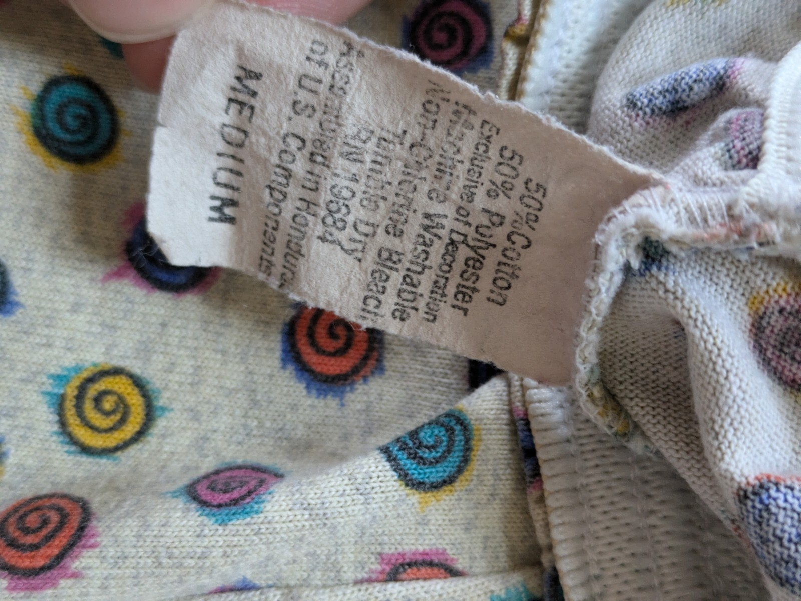 Vintage Single Stitch Short PJs Set Lady Lindsay Rainbow Swirls Women’s M