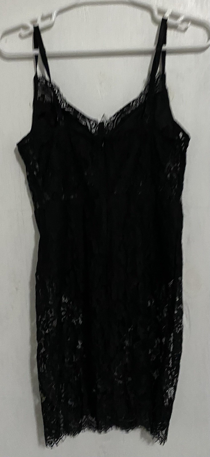 Vintage Sexy Chemise Lingerie Medium Nightgown With Bodysuit Slip Dress Black