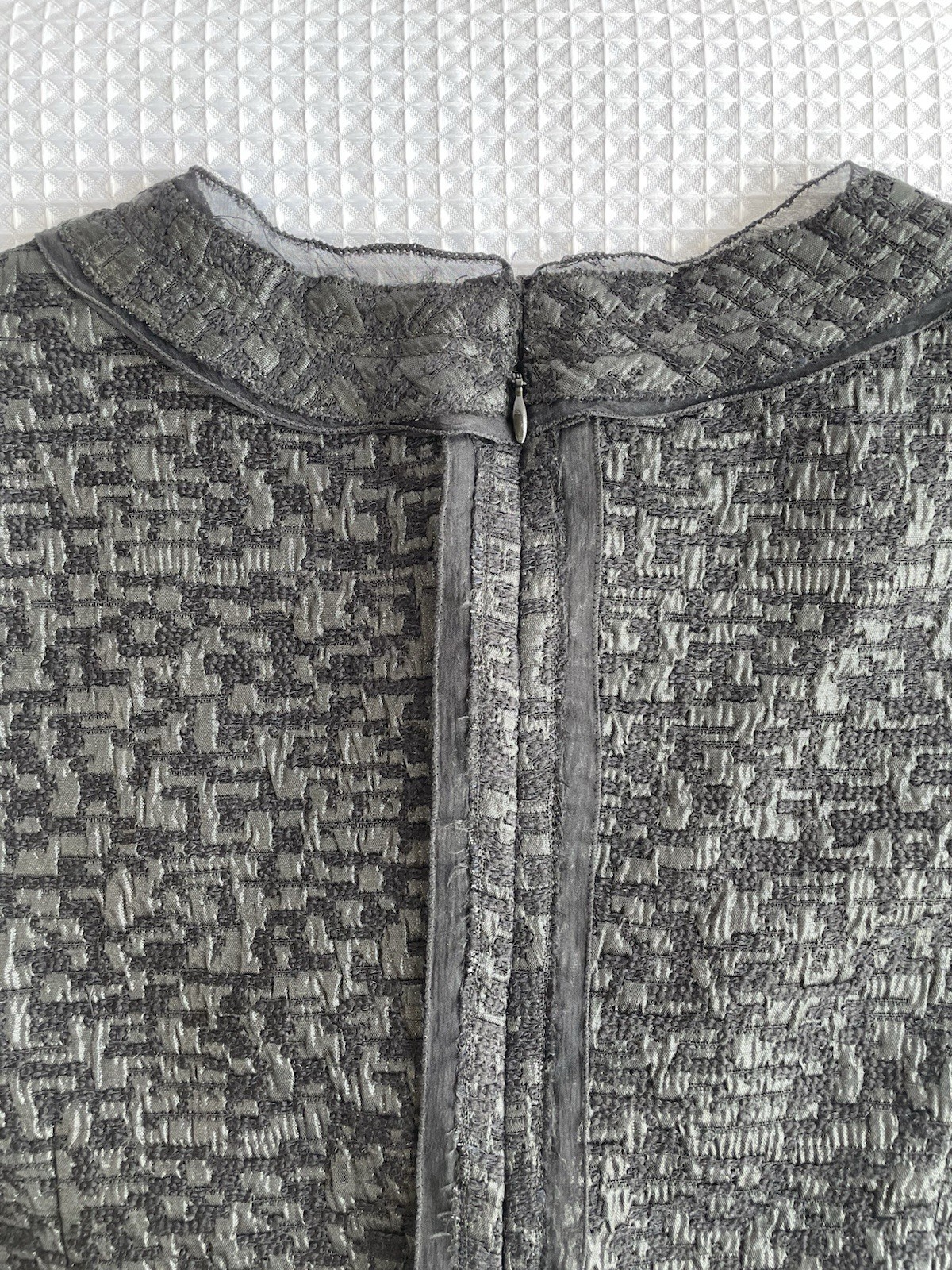 Prada Italian Tweed Lurex Sleeveless Sheath Dress Black IT 46