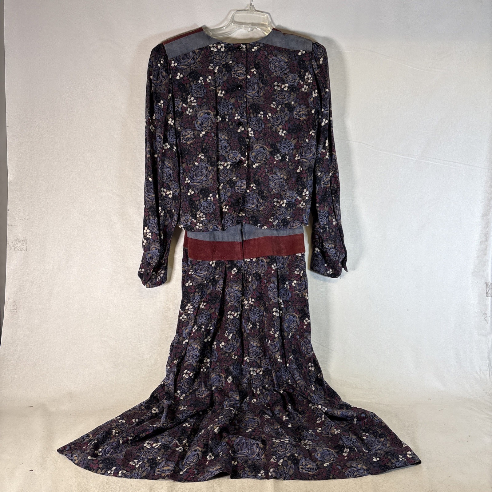 VTG 80s Secretary Dress Rayon Paisley Midi High Neck Long Sleeve Patty O’Neil