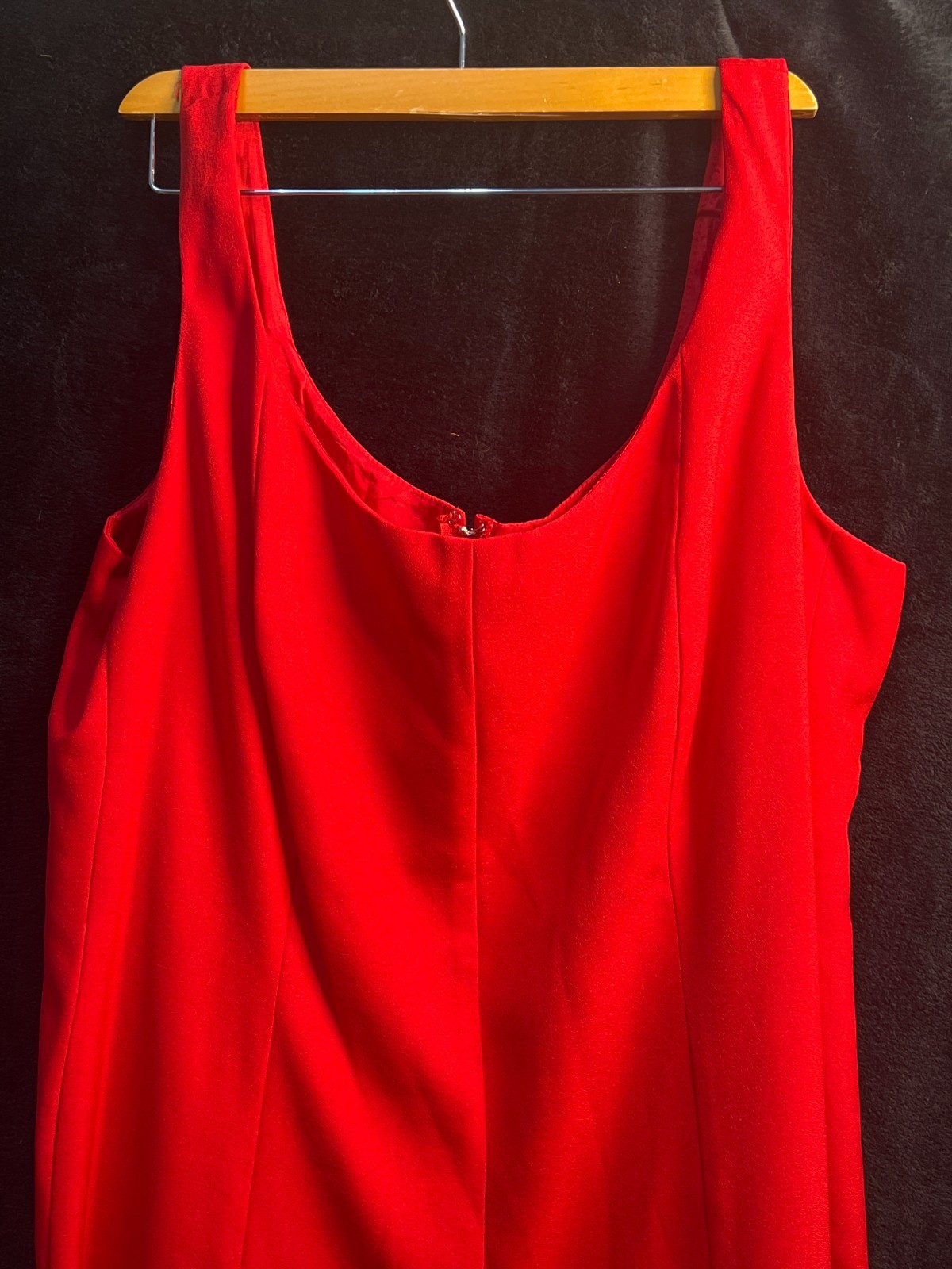 Vintage HW Collections Red Evening Dress Size 22 – Made in USA, Slit Hem