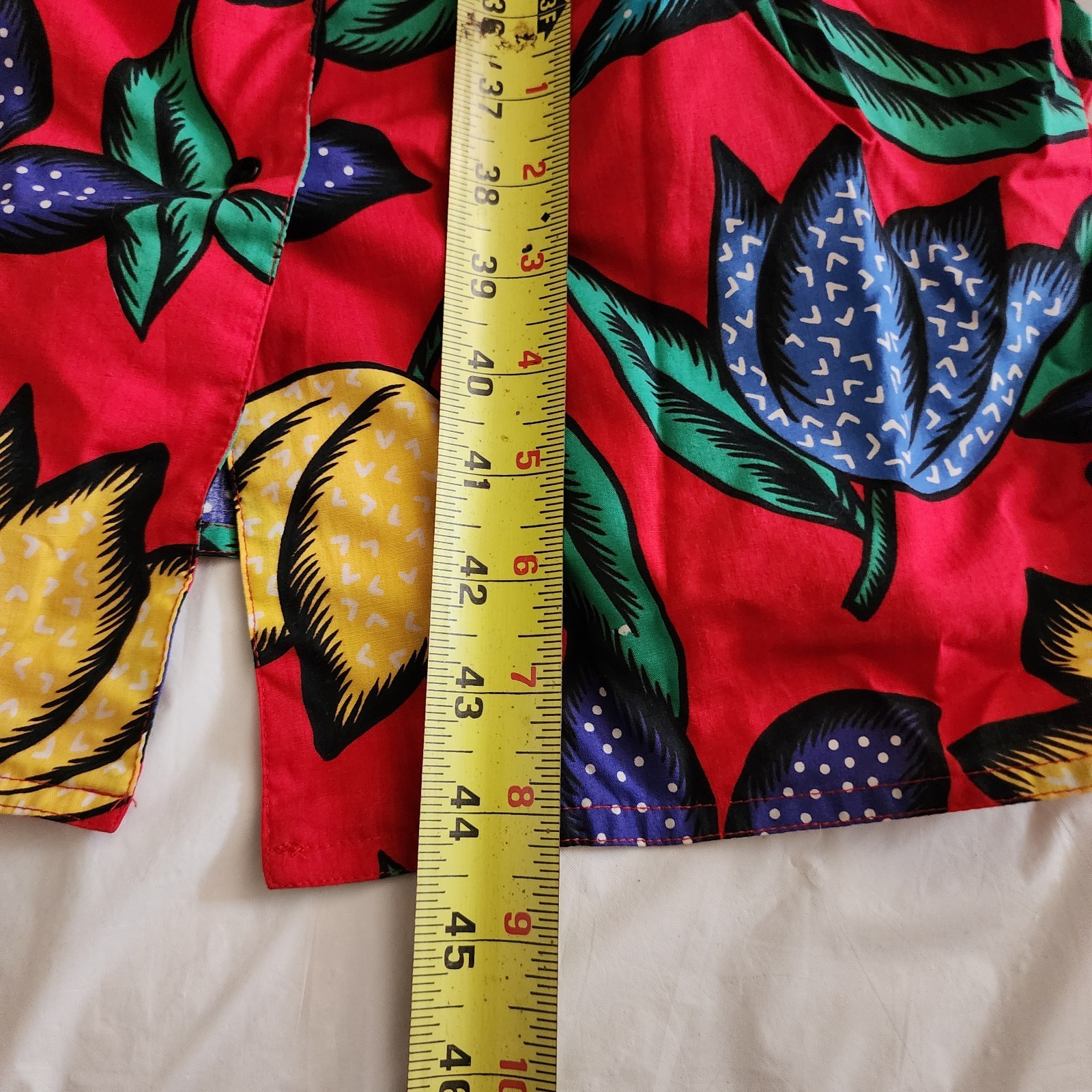 Neiman Marcus CFCF Dress Red Floral Short Sleeve Snap Closure Women 12 Vintage