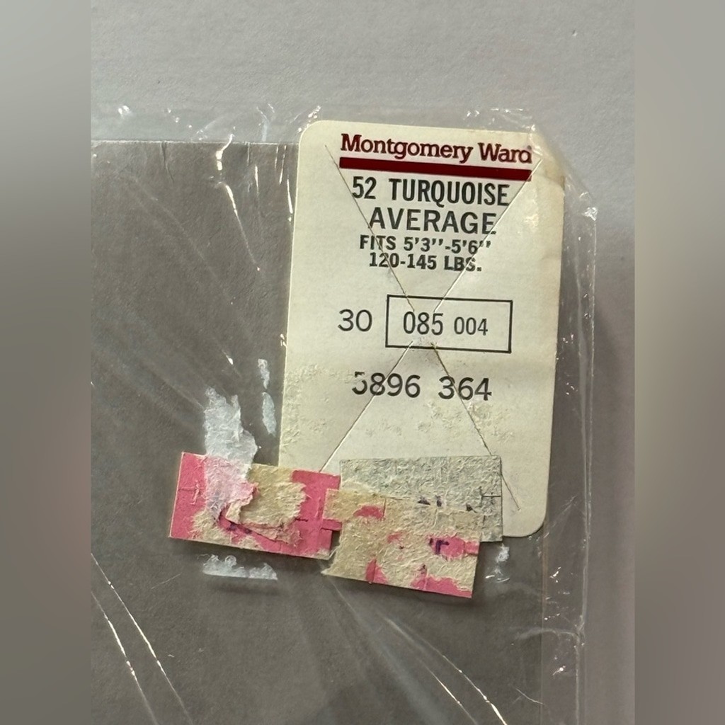Vintage Montgomery Ward Fashion Pantyhose – Turquoise – Average – NOS Sealed