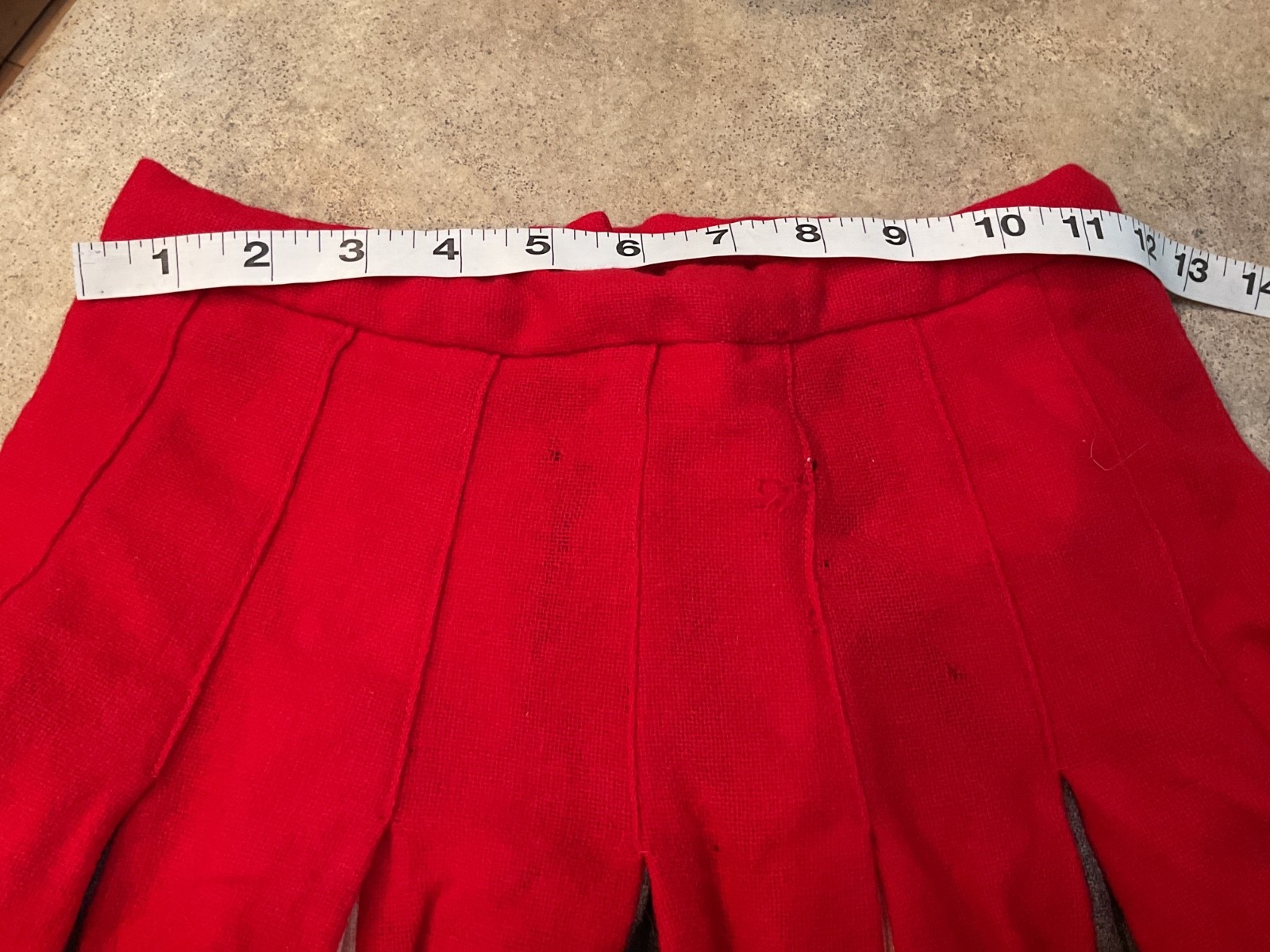 VTG Cheerleader Wool Pleated Cheer Skirt Red, Grey ,White 24” Waist