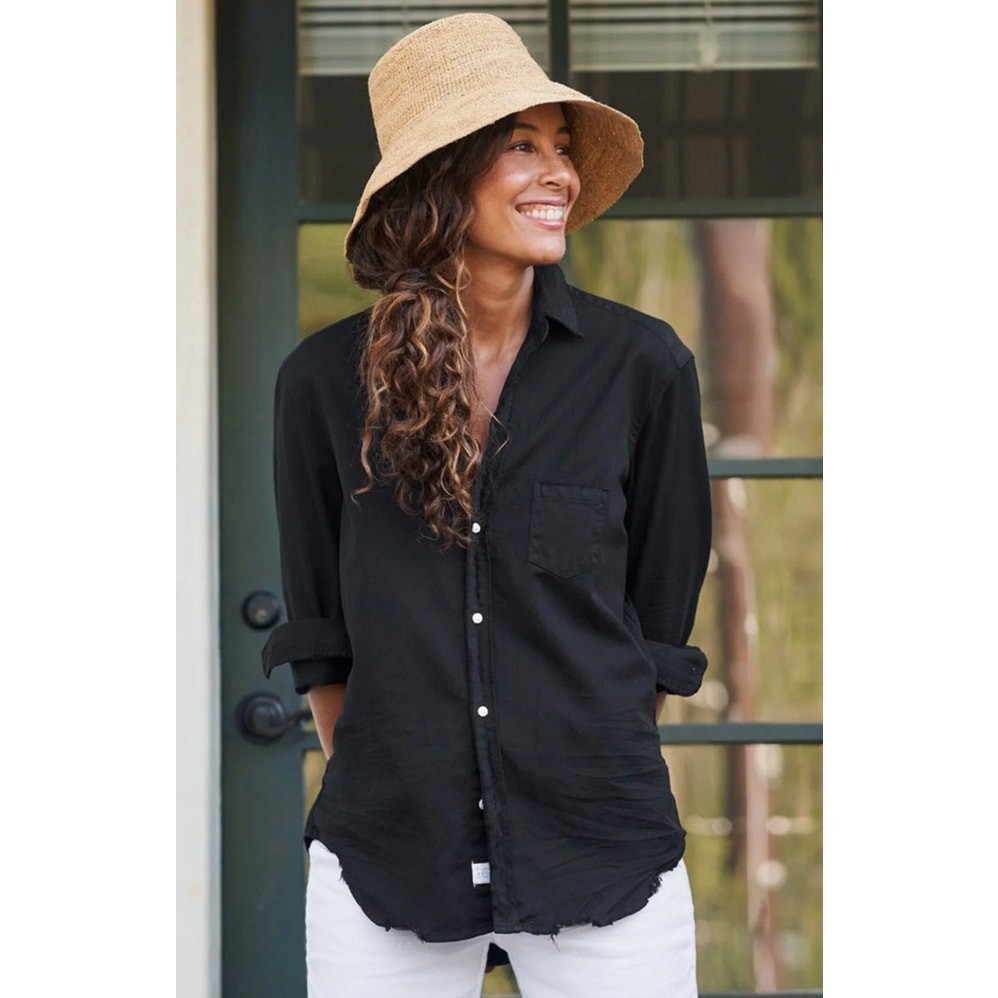 Frank & Eileen Famous Denim Relaxed Button-Up Shirt in Black Size M Medium NWT
