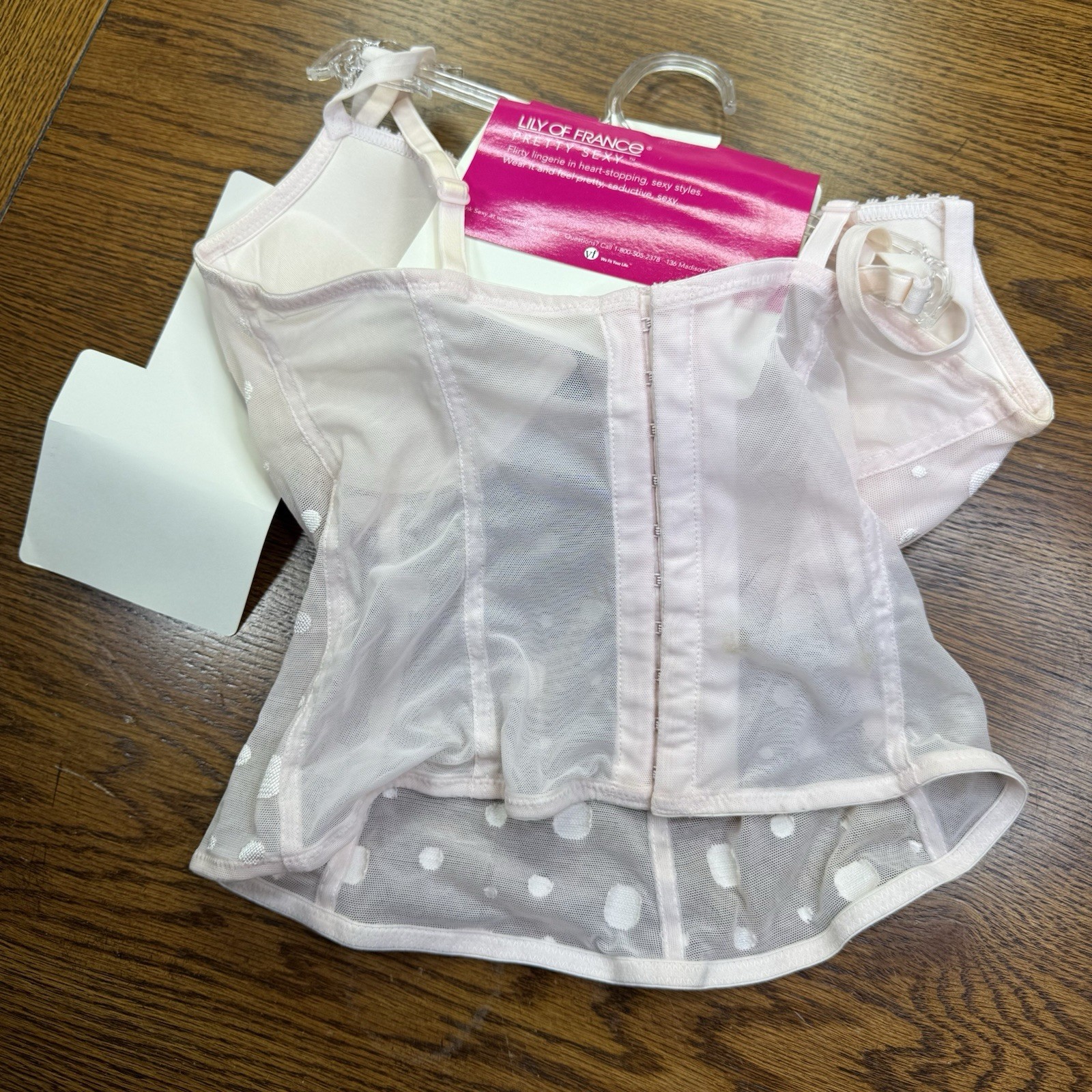 VTG Lily Of France Sexy Bustier 2101960 PINK ICE 34C