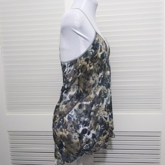 Free People Intimately Floral Lace Racerback Camisole Grey Tan Small S P