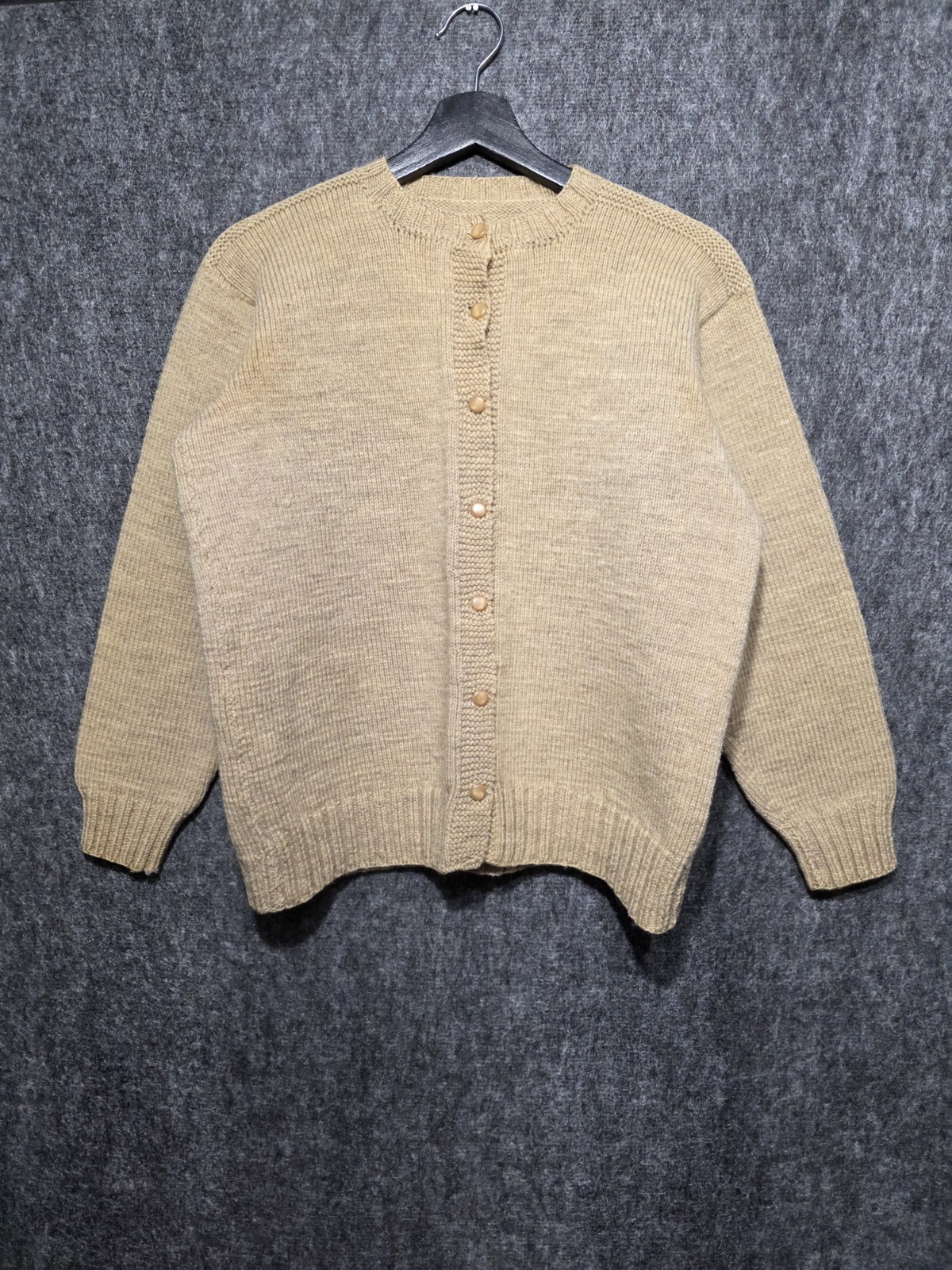 Vintage 50s 60s Womens Cardigan Ivory Beige Sweater Rockabilly Pinup Casual
