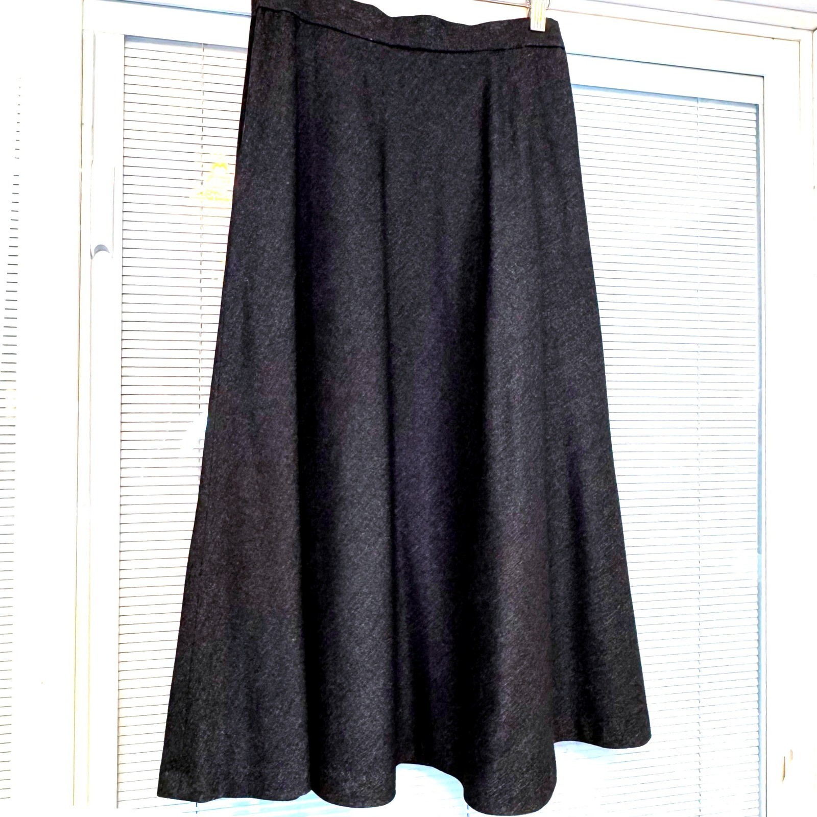 Vintage Century Boston Gray Wool Blend A-Line Midi Skirt ILGWU Made in USA Sz 12