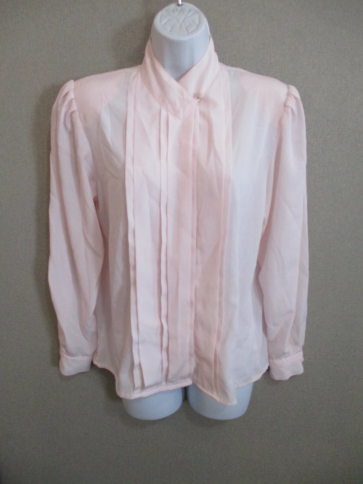Vintage 80’s Marlis Blouse Size 8 Pleated Front Dressy Pink Top