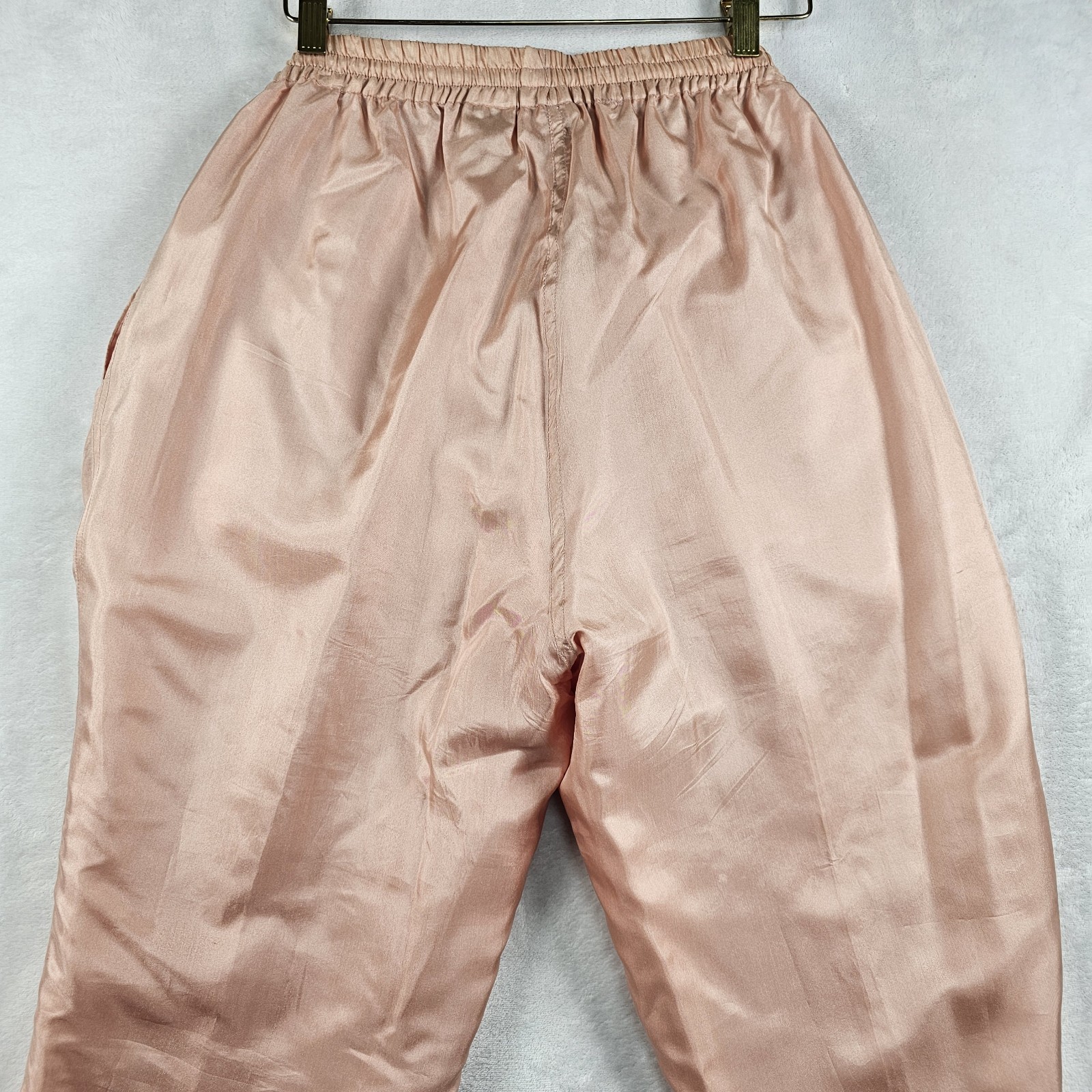 Vtg 90s 80s Outbrook 100% Silk Joggers Womens M 28×29 Track Swish Pants