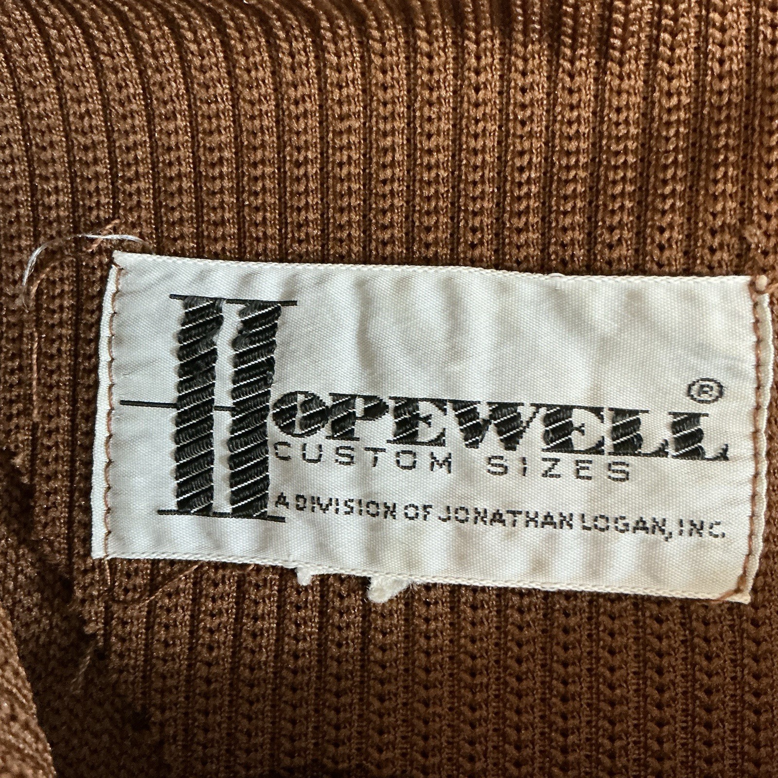 VTG Hopewell Custom Sizes Colorblock Dress Brown Tweed Shift Sz L Jonathan #31C7